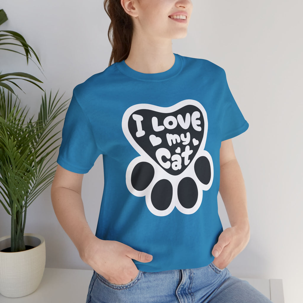 I Love My Cat Paw T-Shirt — Cute Cat Lover Tee