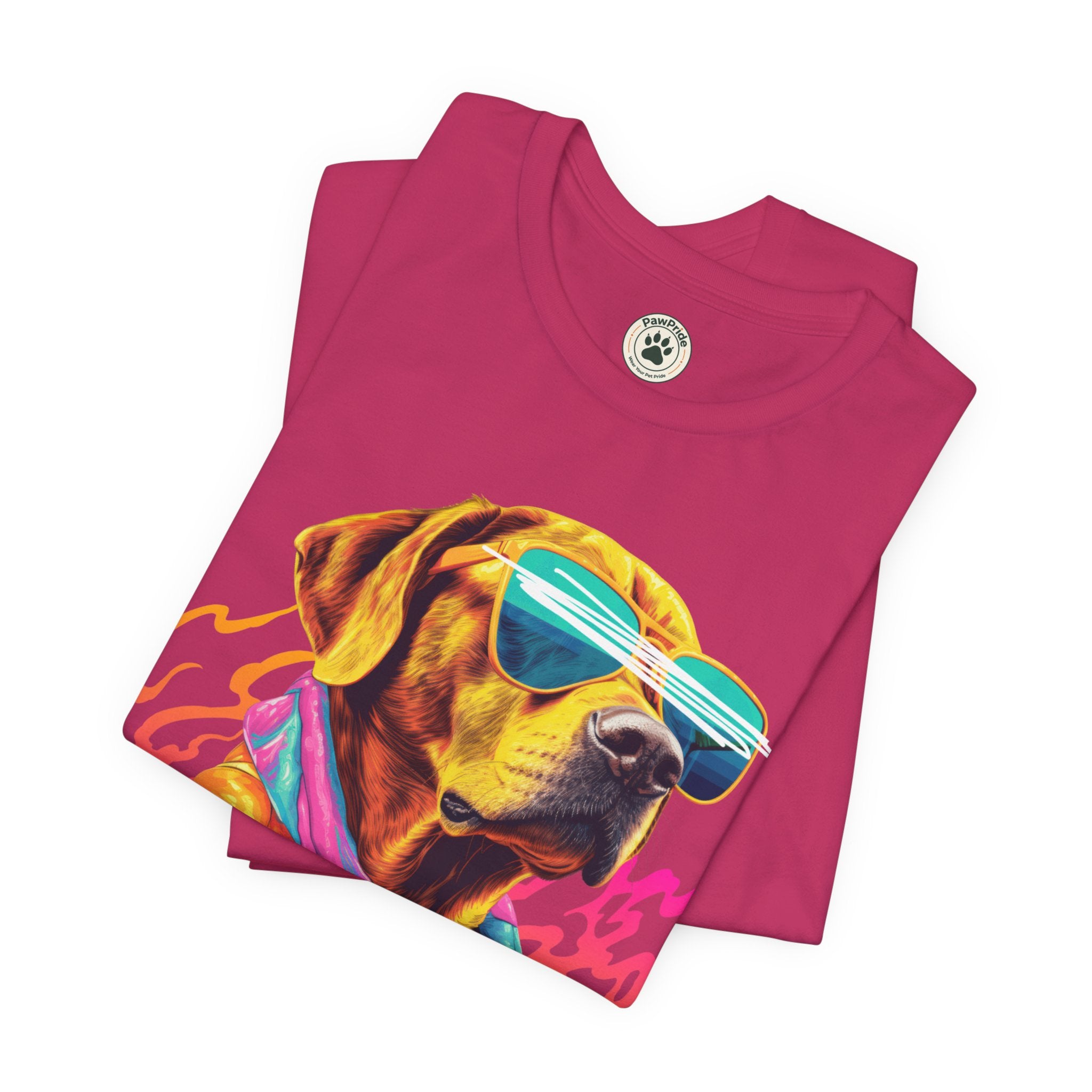 Chill Sunglasses Dog Tee — Retro Neon “CHILL” Graphic T-Shirt