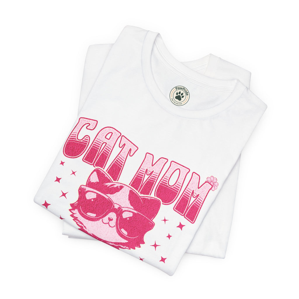 Cat Mom T-Shirt — Pink Cute Cat Graphic Tee