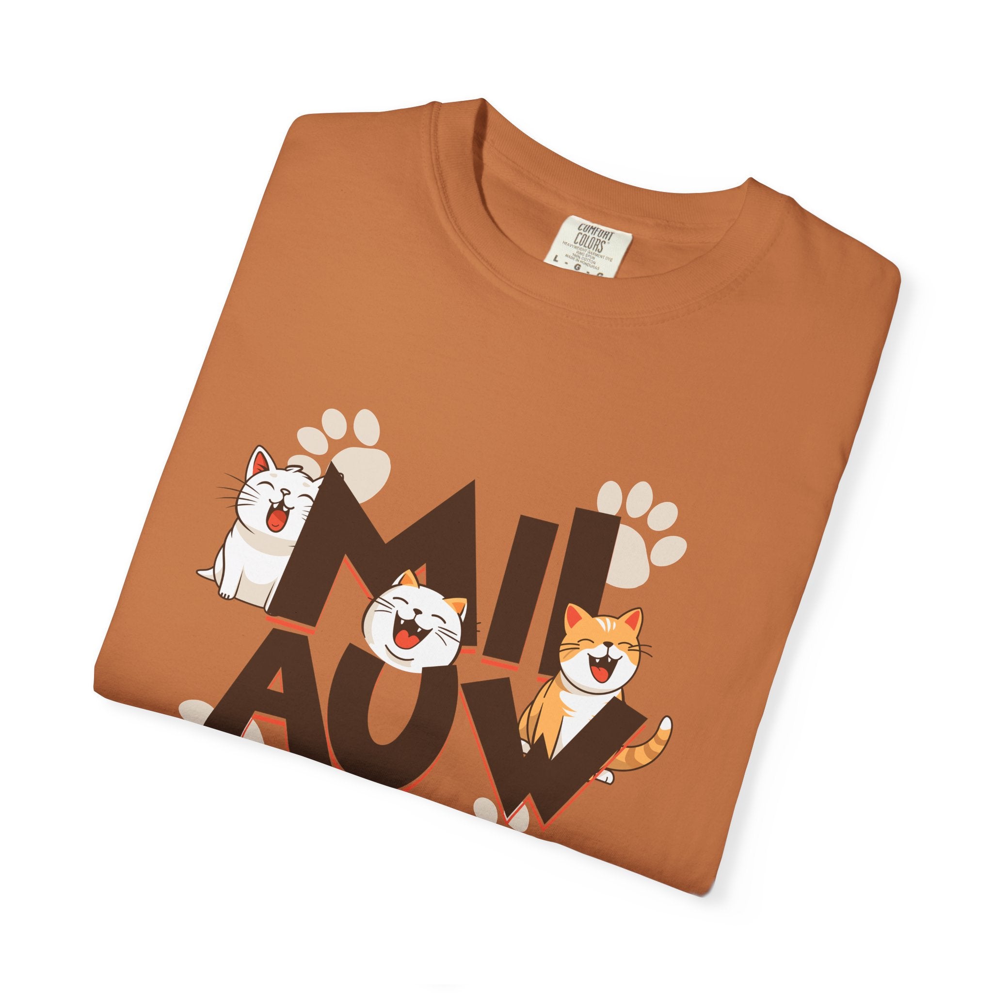 Cat Paw 'MIAOU' Graphic T-Shirt — Cute Cat Lover Tee