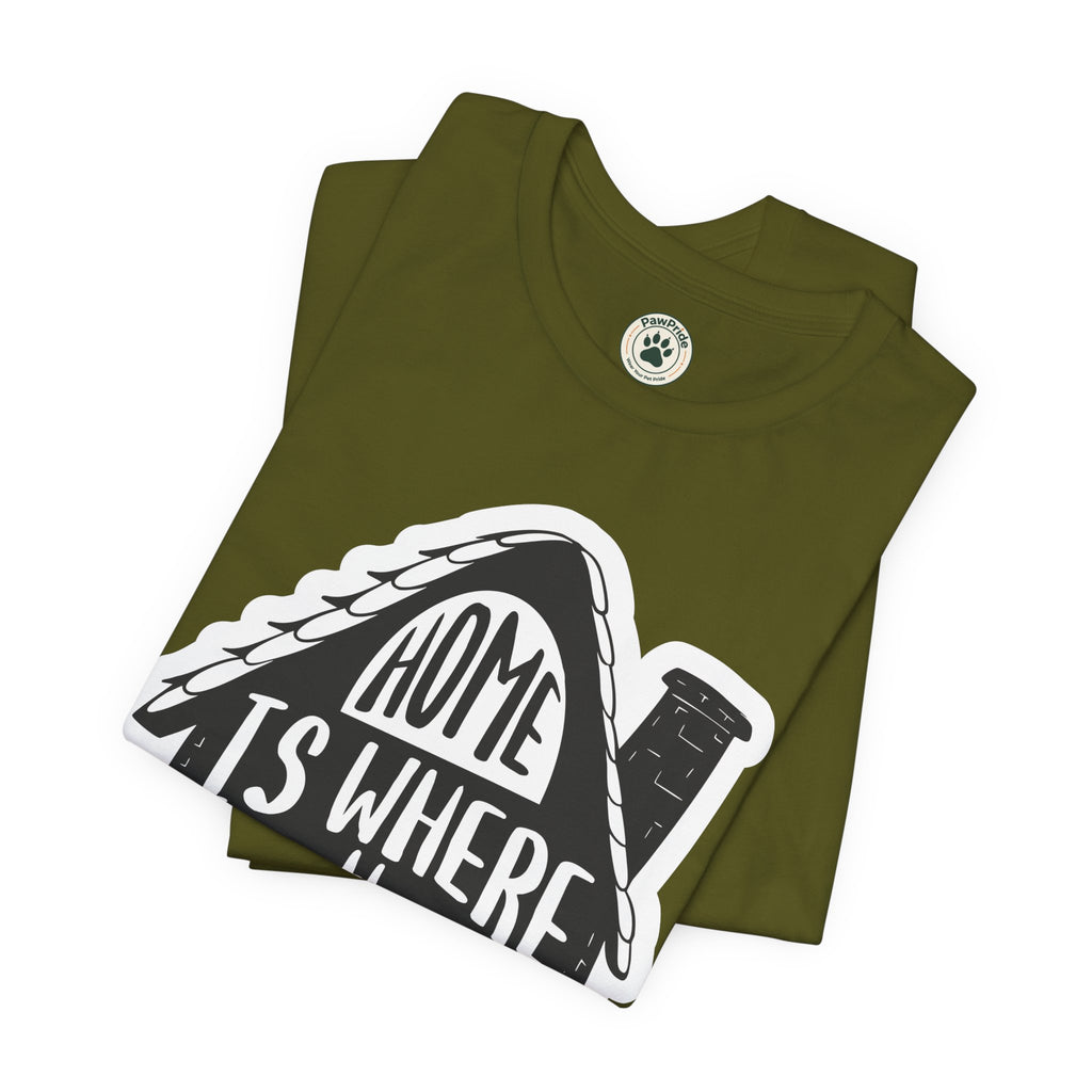 Cat Lover T-Shirt — "Home Is Where The Cat Is" Graphic Tee