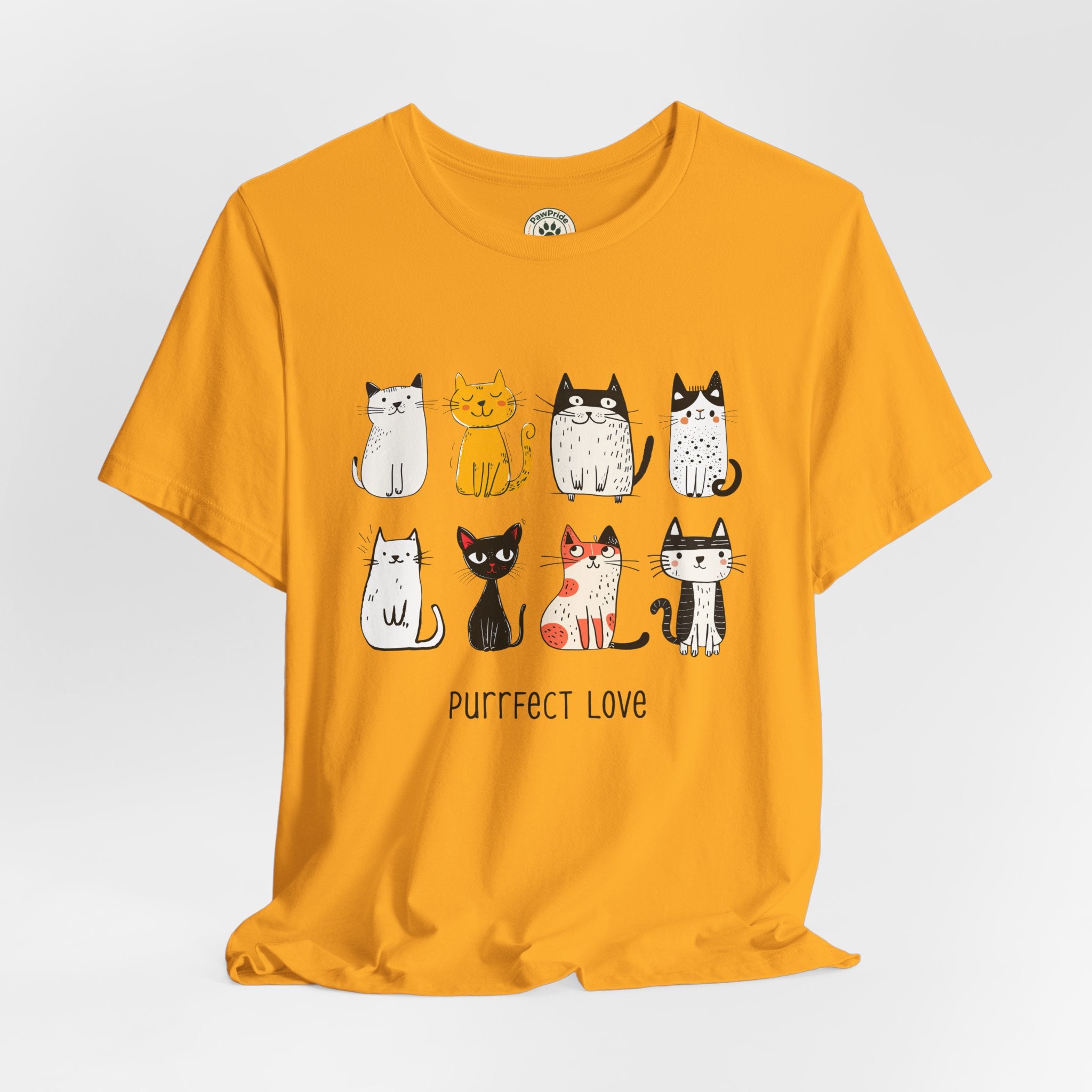 Purrfect Love Cat T-Shirt — Cute Cartoon Cats Tee for Cat Lovers