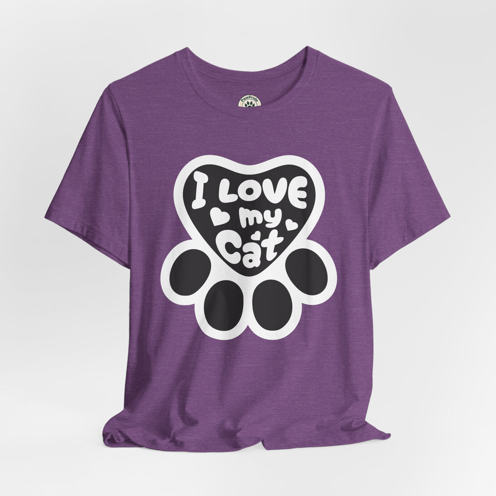 I Love My Cat Paw T-Shirt — Cute Cat Lover Tee