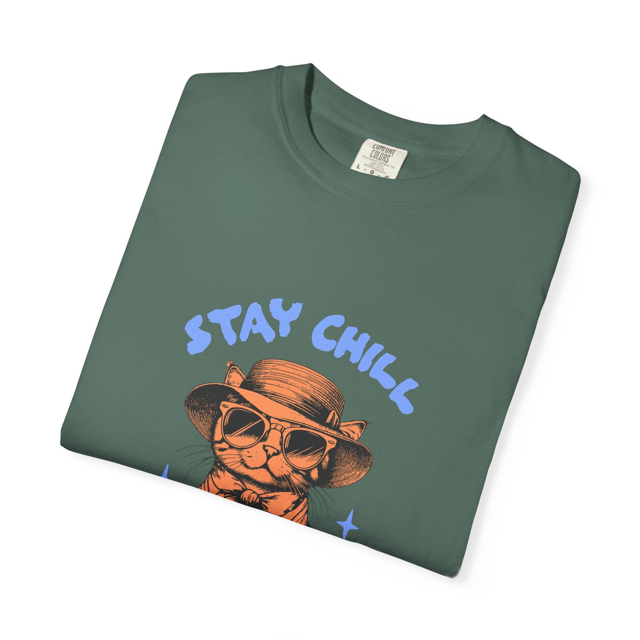 Stay Chill Cat T-shirt — Relaxed Vintage Cat Graphic Tee
