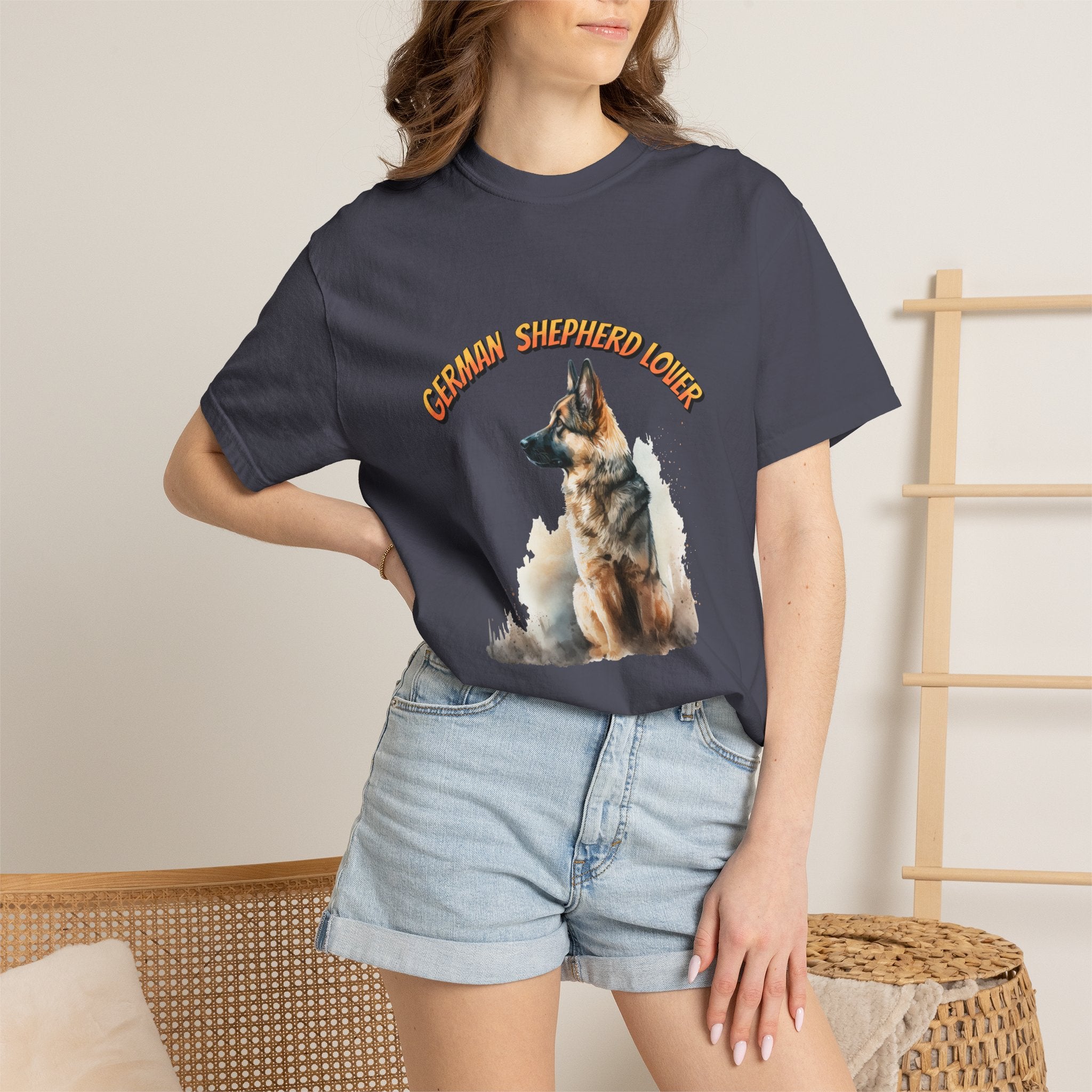 German Shepherd Lover T-Shirt — Retro Script Dog Portrait Tee