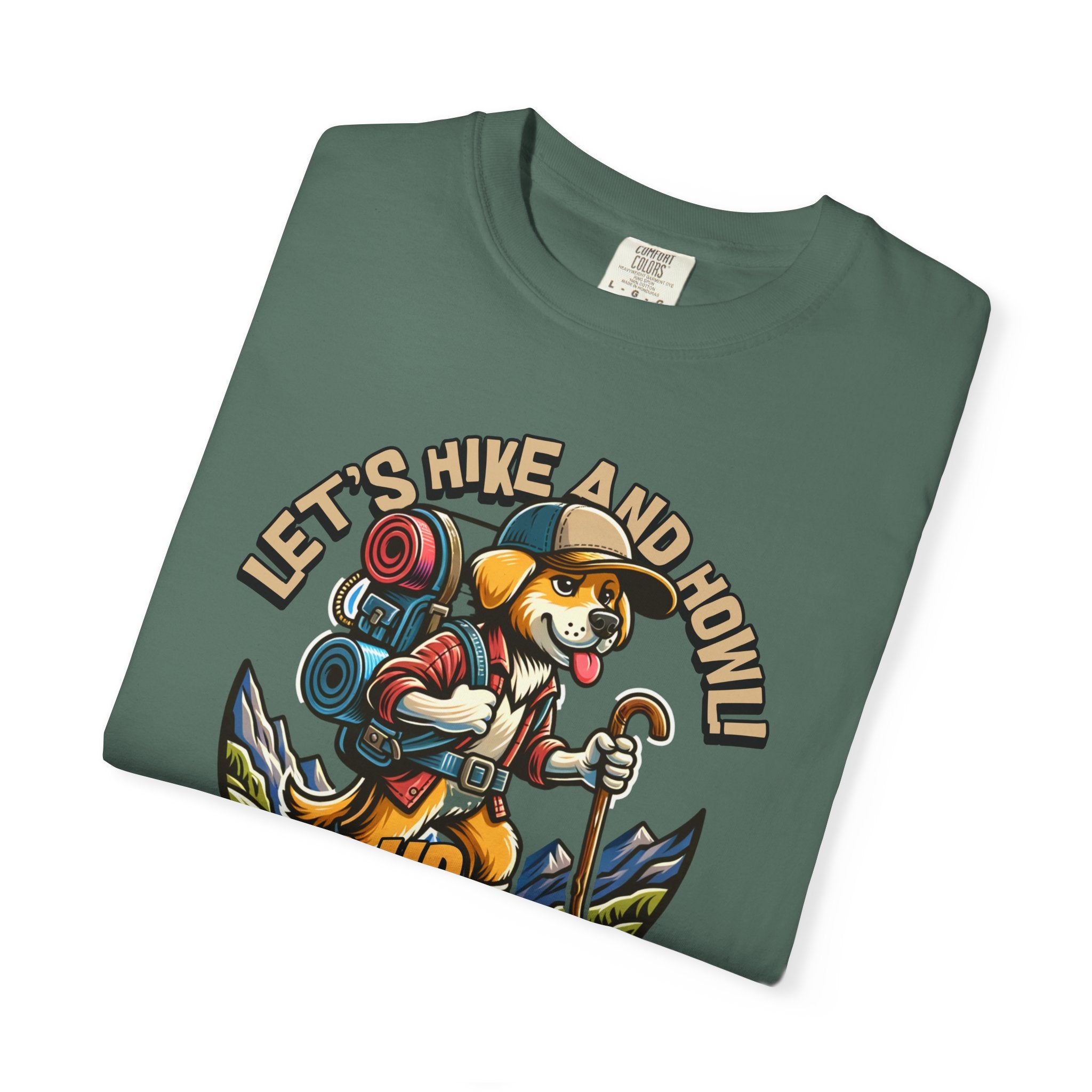 Hiking Dog T-Shirt — "Tails Up, Paws Out" Adventure Tee
