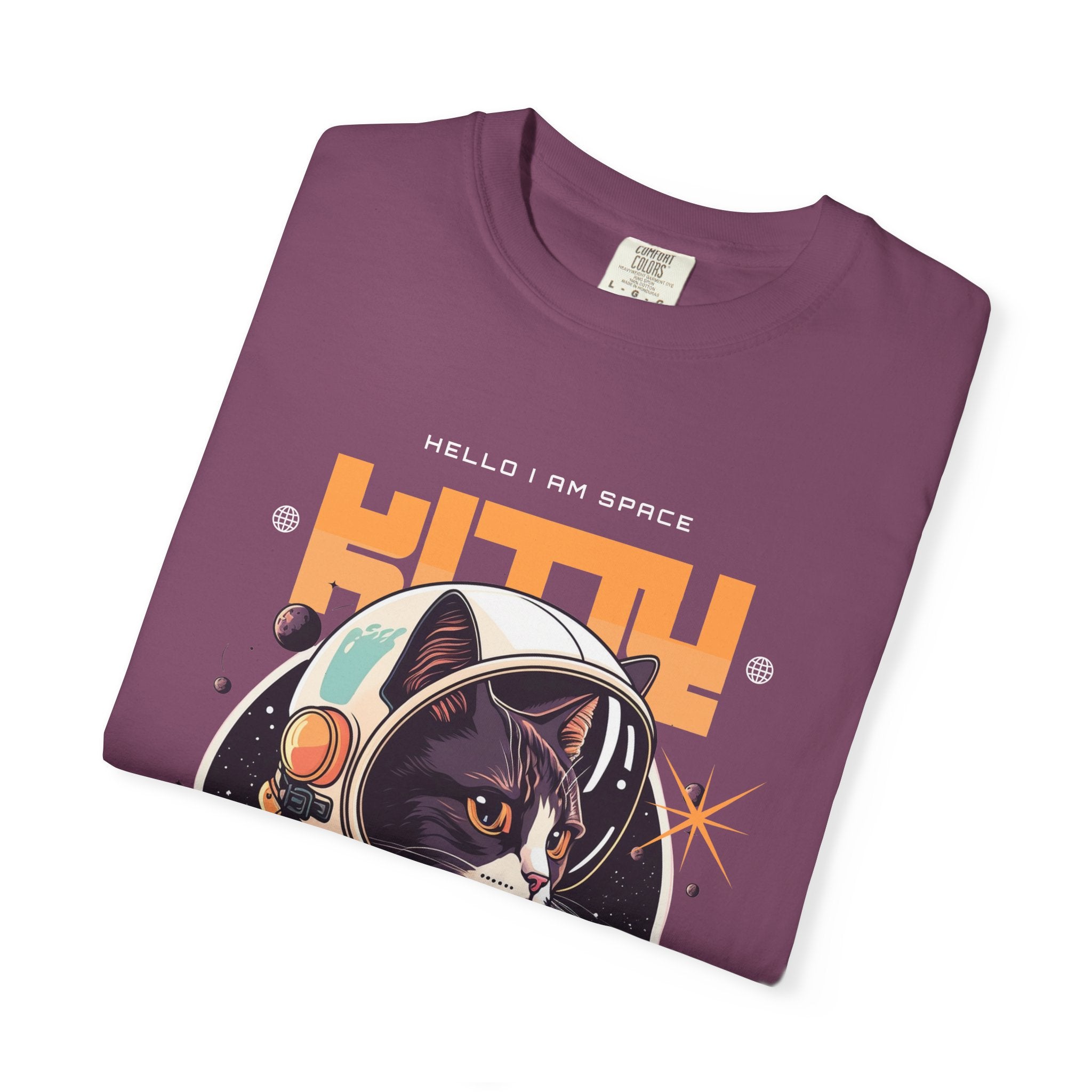 Astronaut Cat T-Shirt — "Hello I Am Space" Retro Spacecat Tee