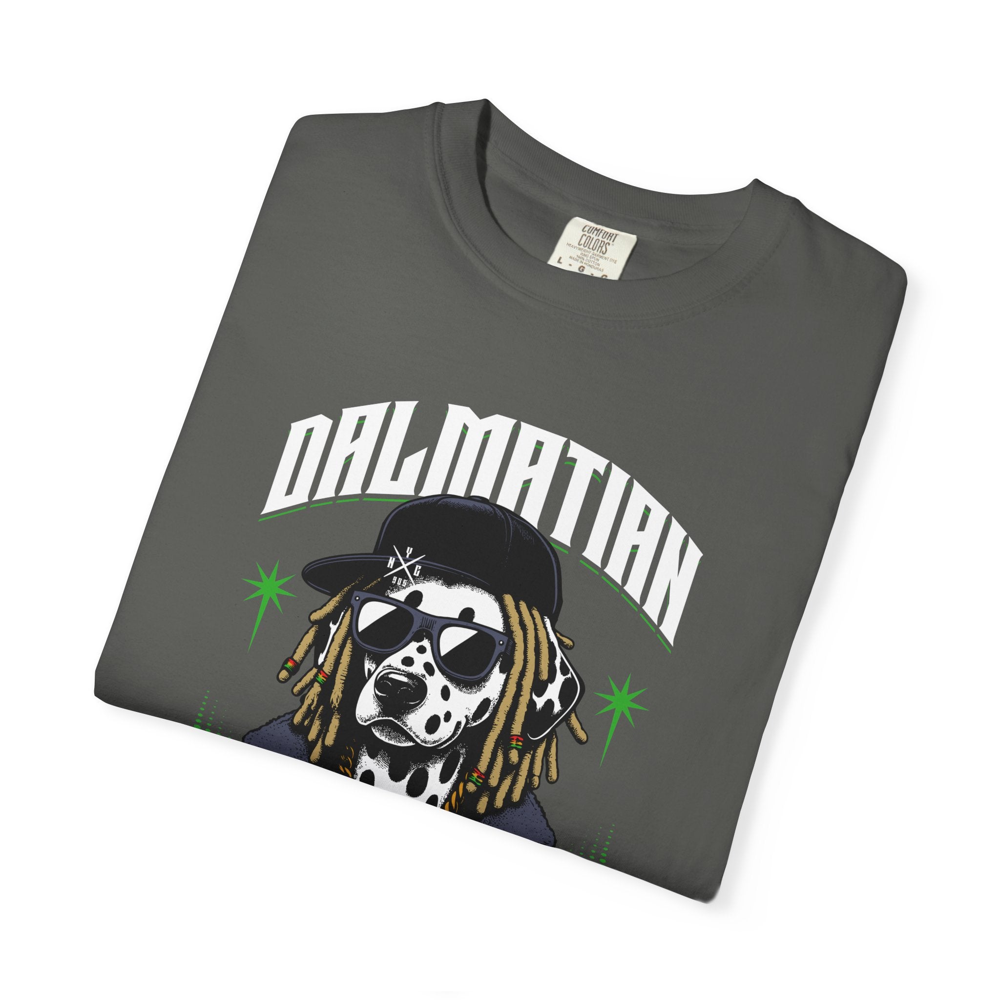 Dalmatian Street Graphic T-Shirt — Retro Hip-Hop Dog Tee