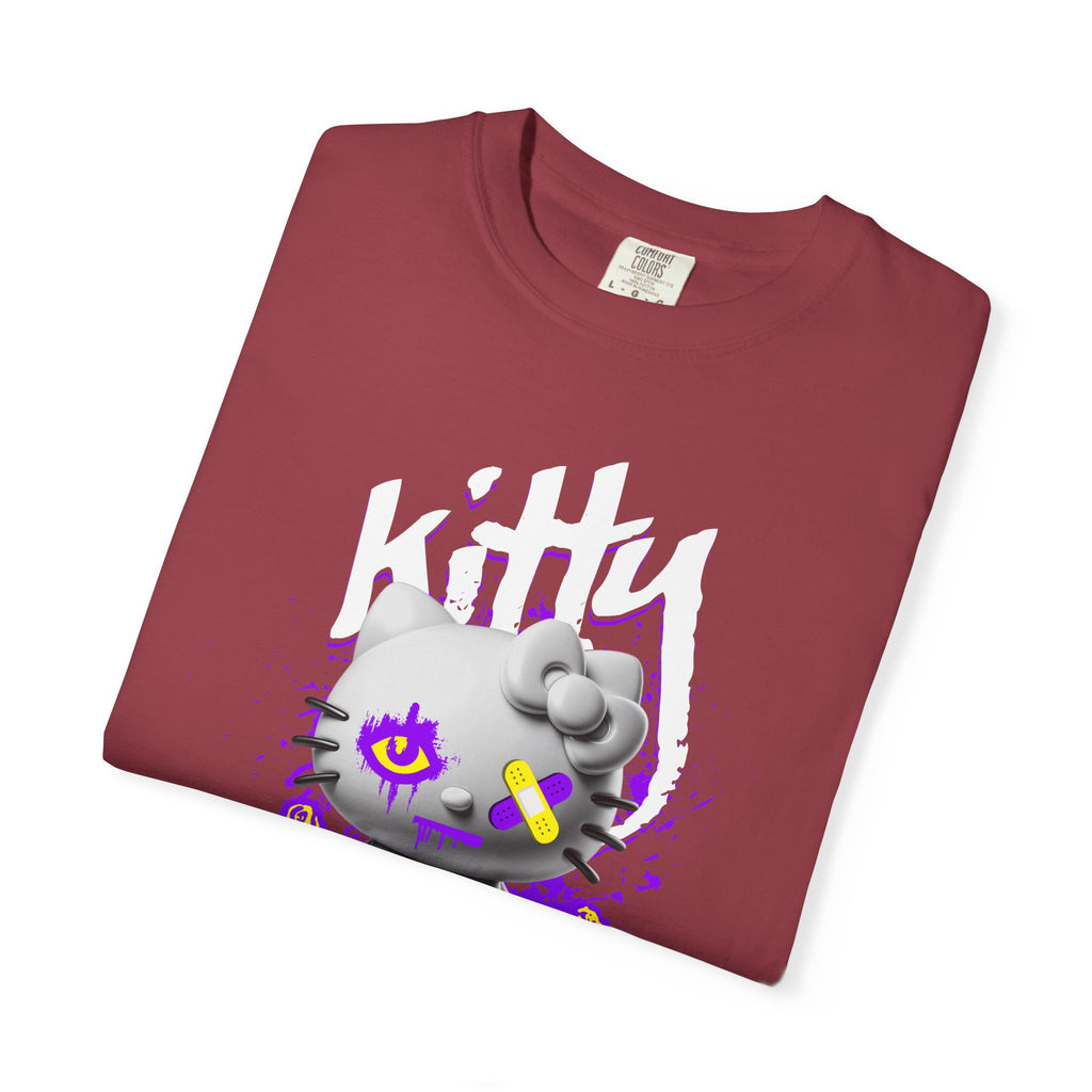 Kitty Cute Punk T-Shirt — 'doesn't say hello' Garment-Dyed Tee