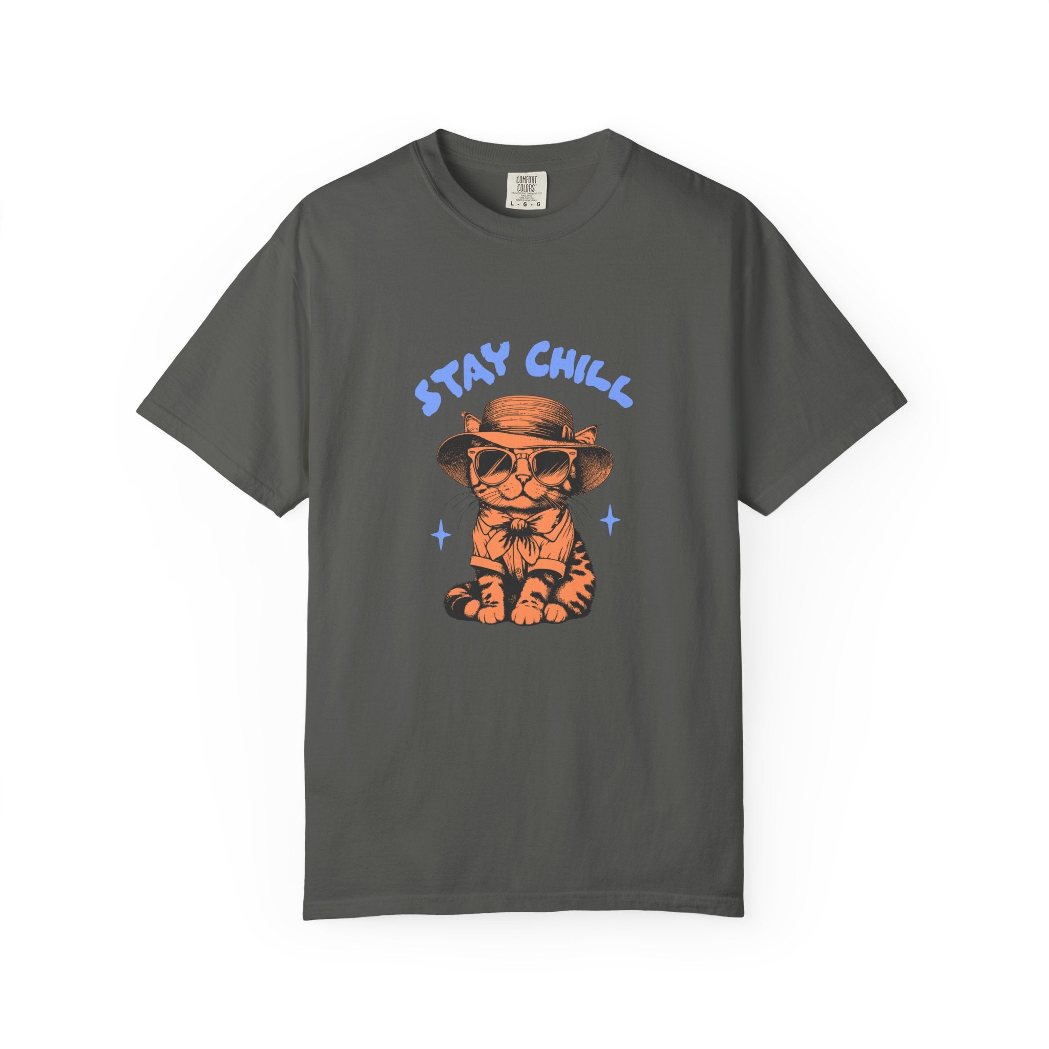 Stay Chill Cat T-shirt — Relaxed Vintage Cat Graphic Tee