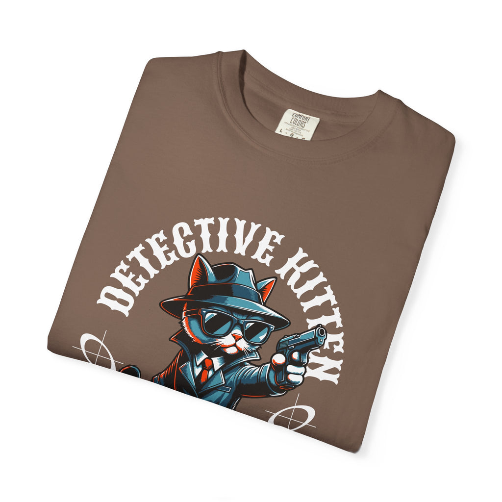 Detective Kitten T-Shirt — Cute Noir Cat Graphic Tee
