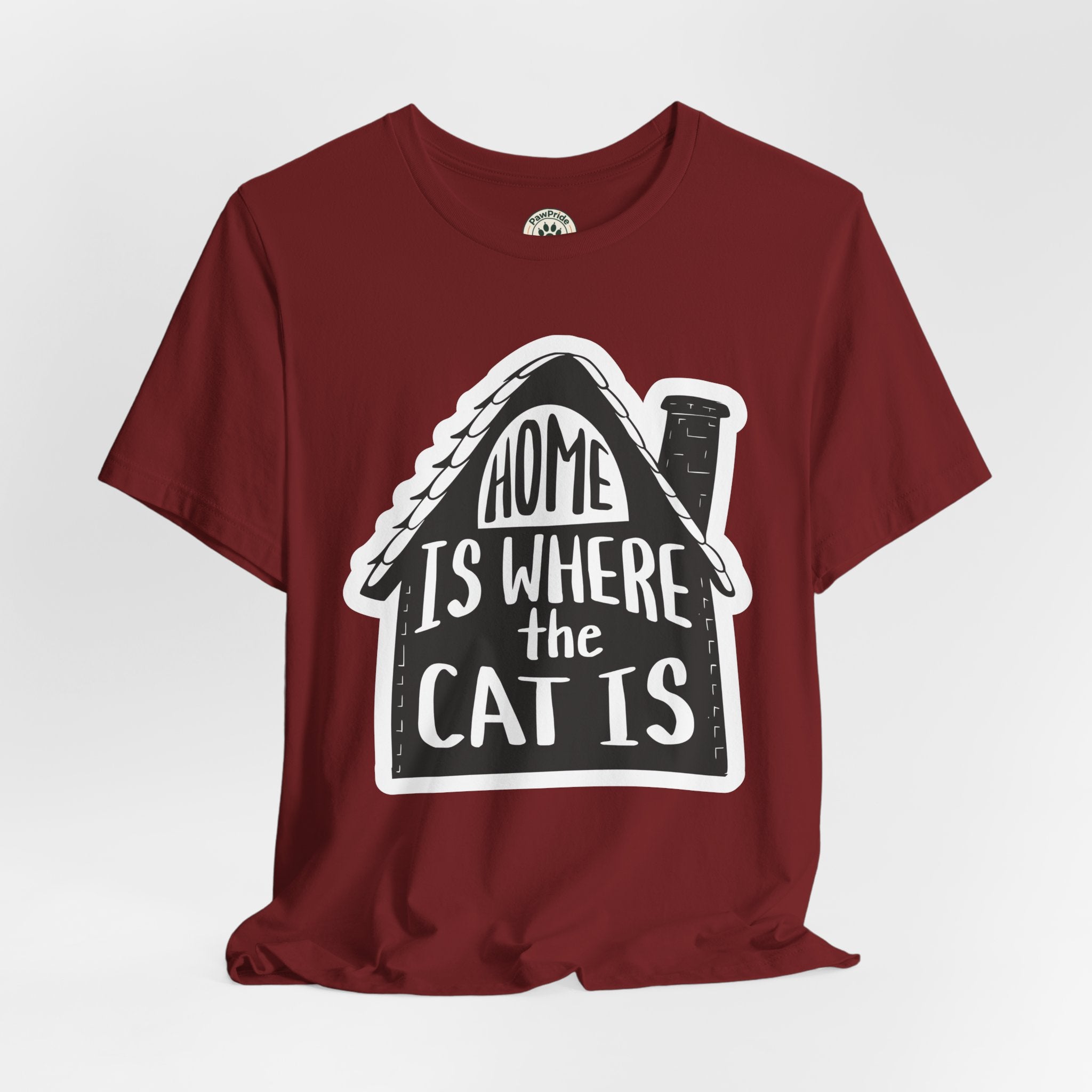 Cat Lover T-Shirt — "Home Is Where The Cat Is" Graphic Tee