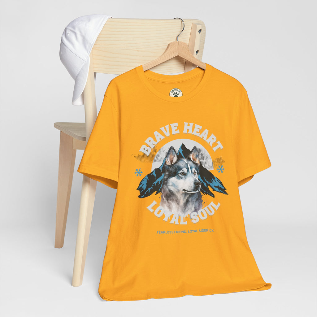 Husky T-Shirt "Brave Heart Loyal Soul" – Wildlife Mountain Graphic Tee