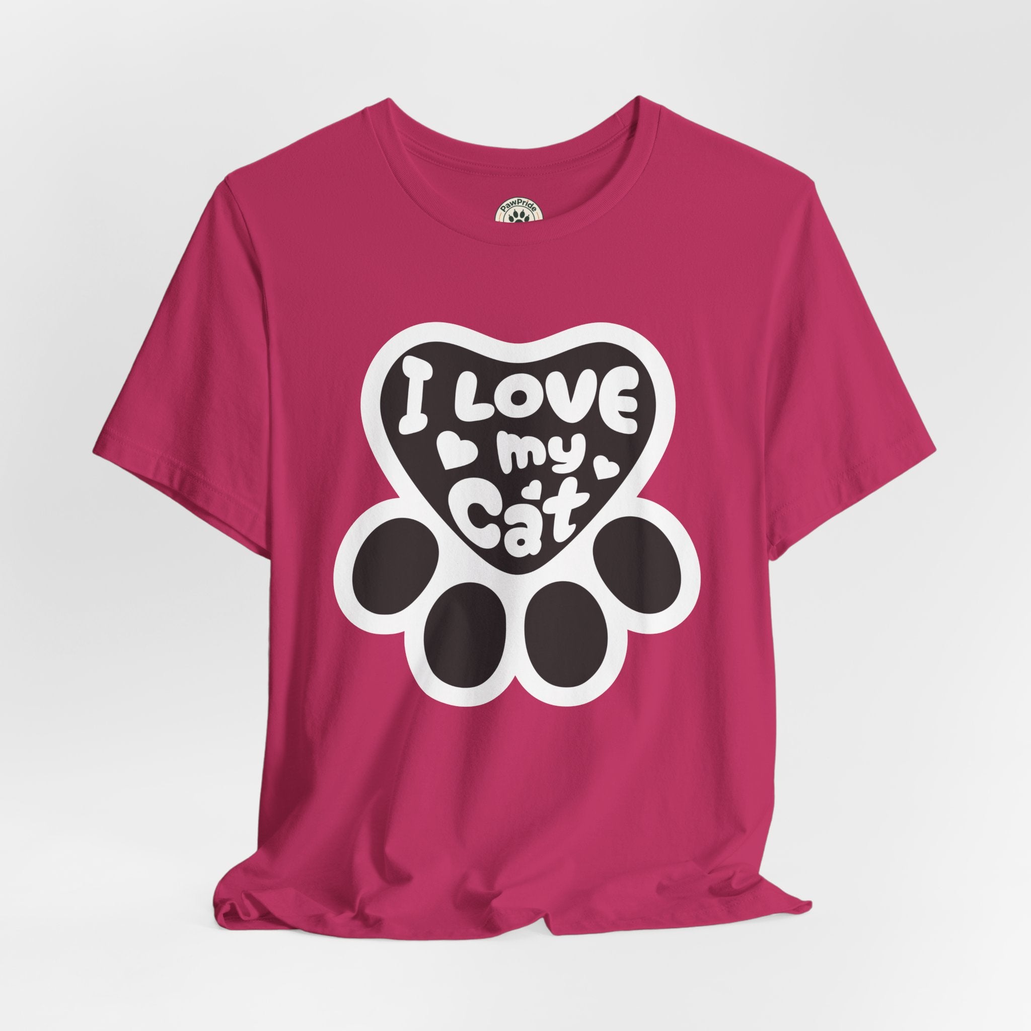 I Love My Cat Paw T-Shirt — Cute Cat Lover Tee