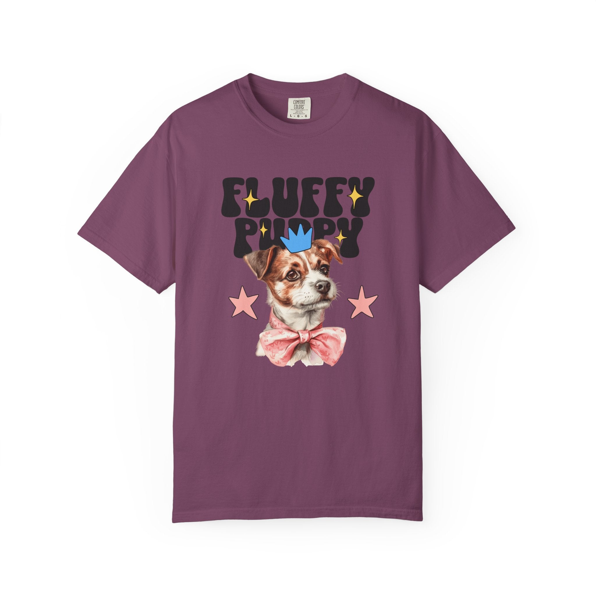 Fluffy Puppy Graphic T-Shirt — Cute Dog Portrait Tee