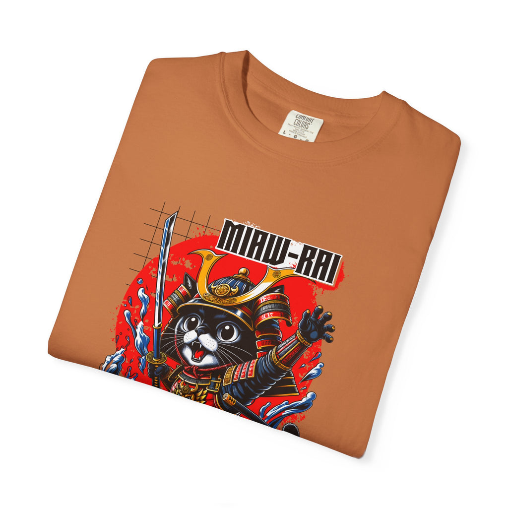Samurai Cat T-Shirt — 'Neko-Ronin' Retro Japanese Warrior Graphic Tee