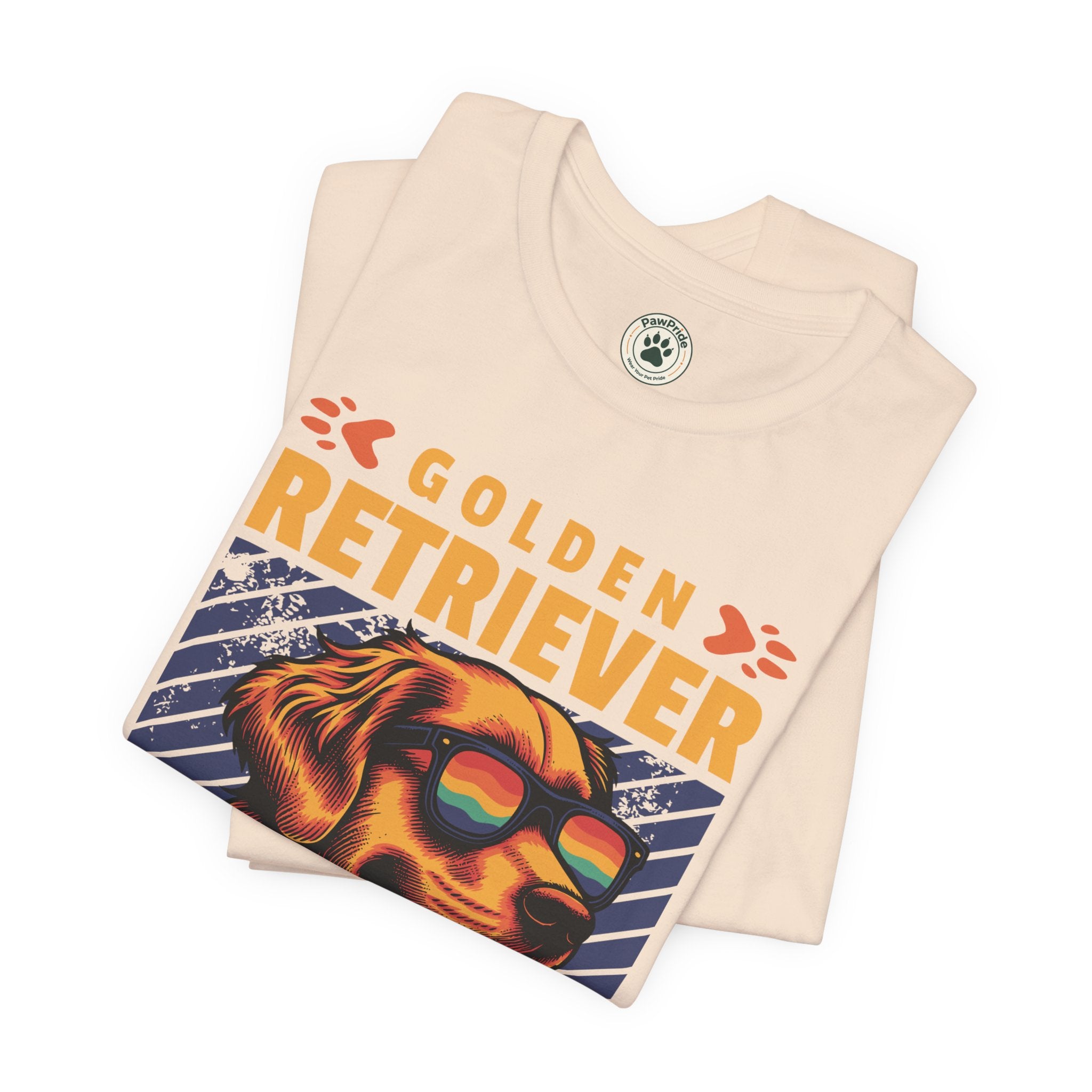 Golden Retriever T‑Shirt — 'Color My Life' Retro Dog Graphic Tee