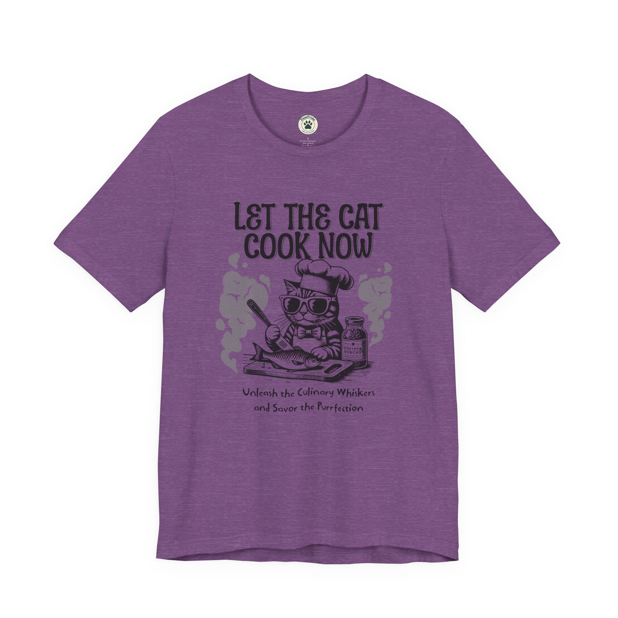 Let The Cat Cook Now T-Shirt — Funny Chef Cat Cooking Tee