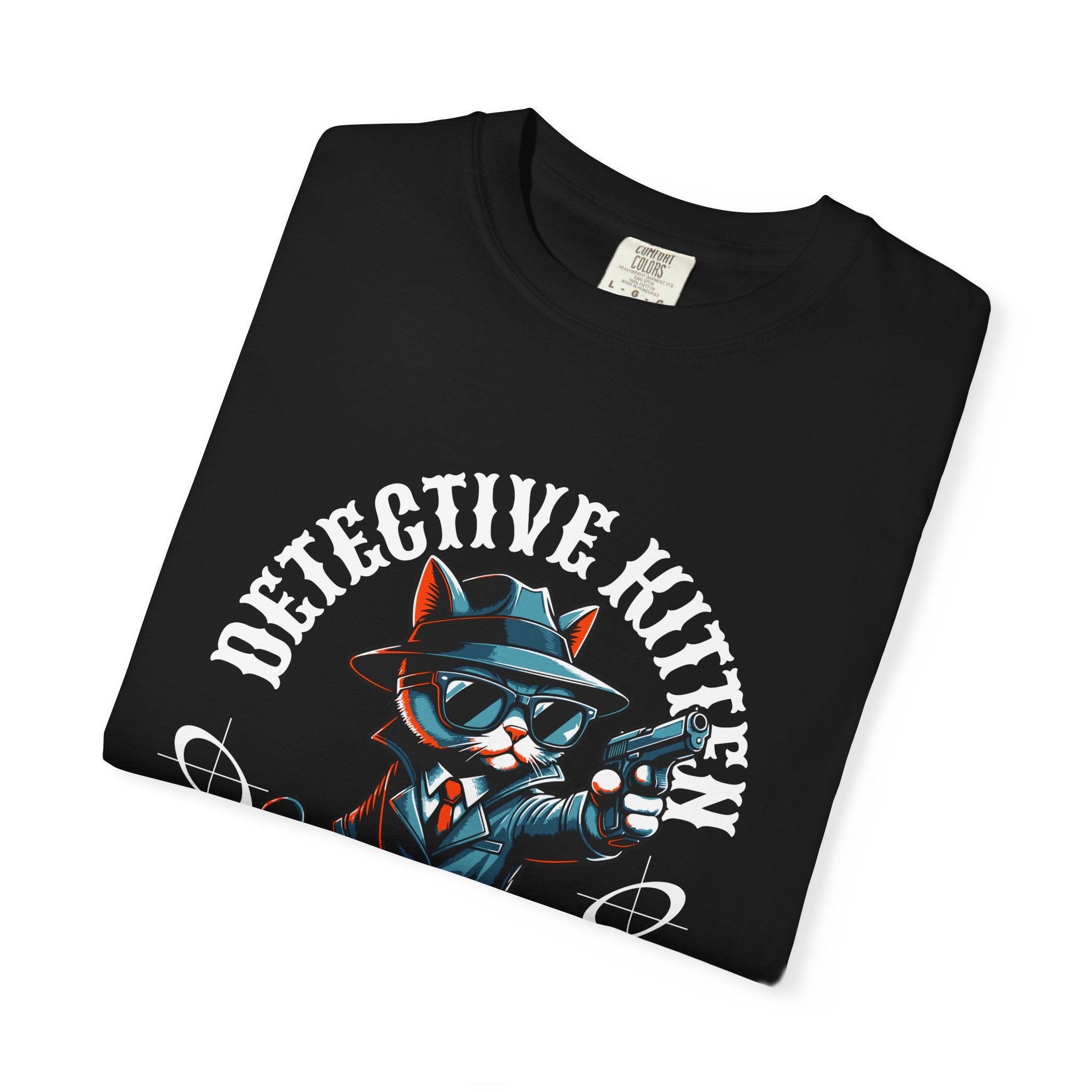 Detective Kitten T-Shirt — Cute Noir Cat Graphic Tee