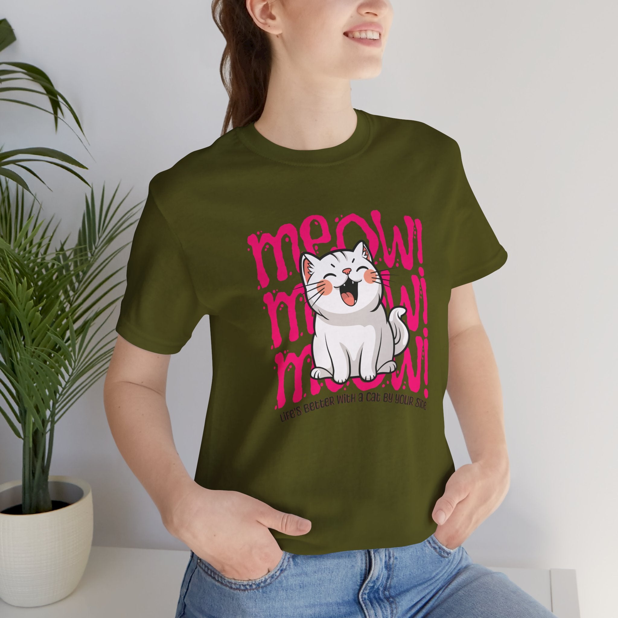 Meow Cat Graphic Tee — Cute Kawaii Cat "MEOW!" Shirt