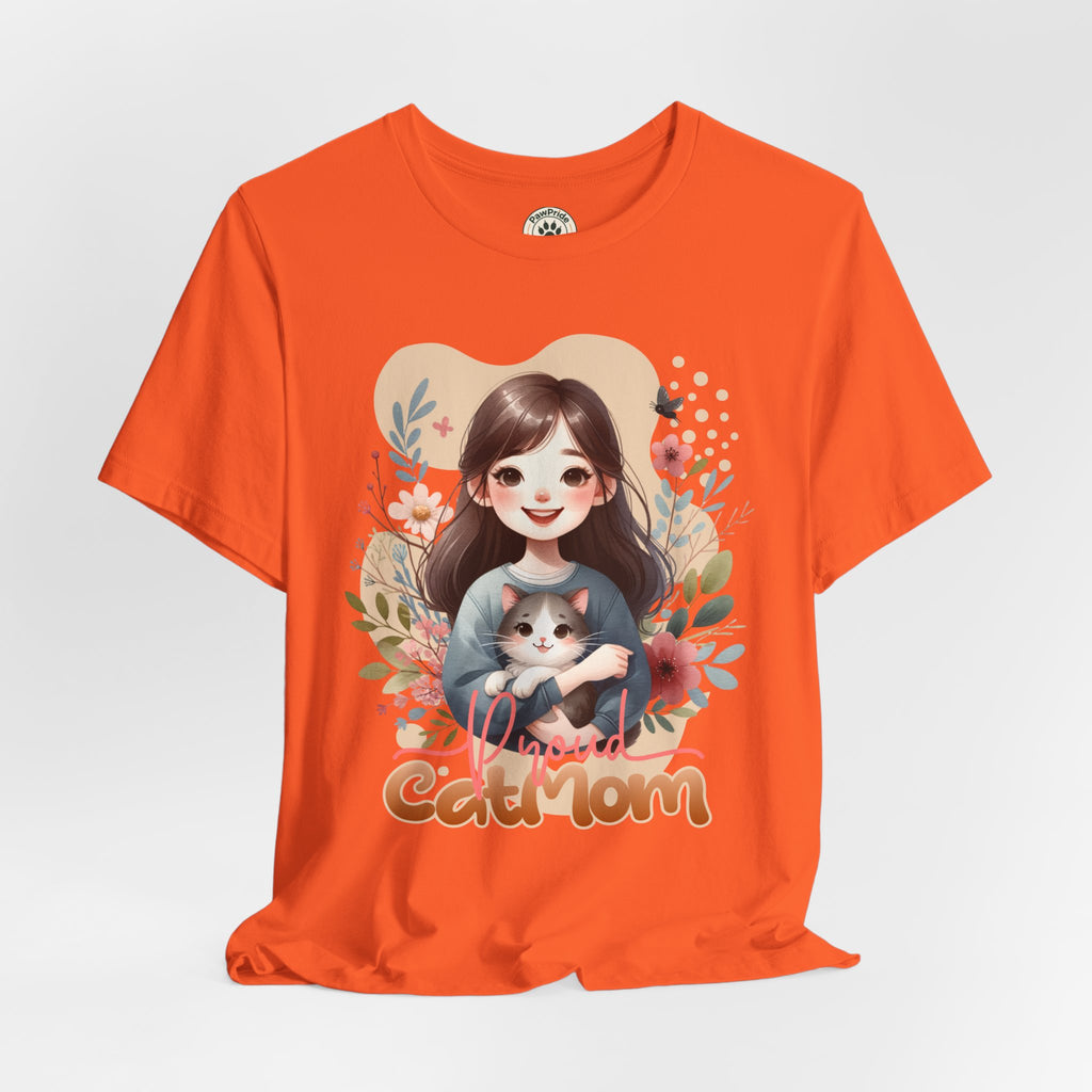 Cat Mom T-Shirt — Cute Floral Illustration Tee for Women Cat Lovers