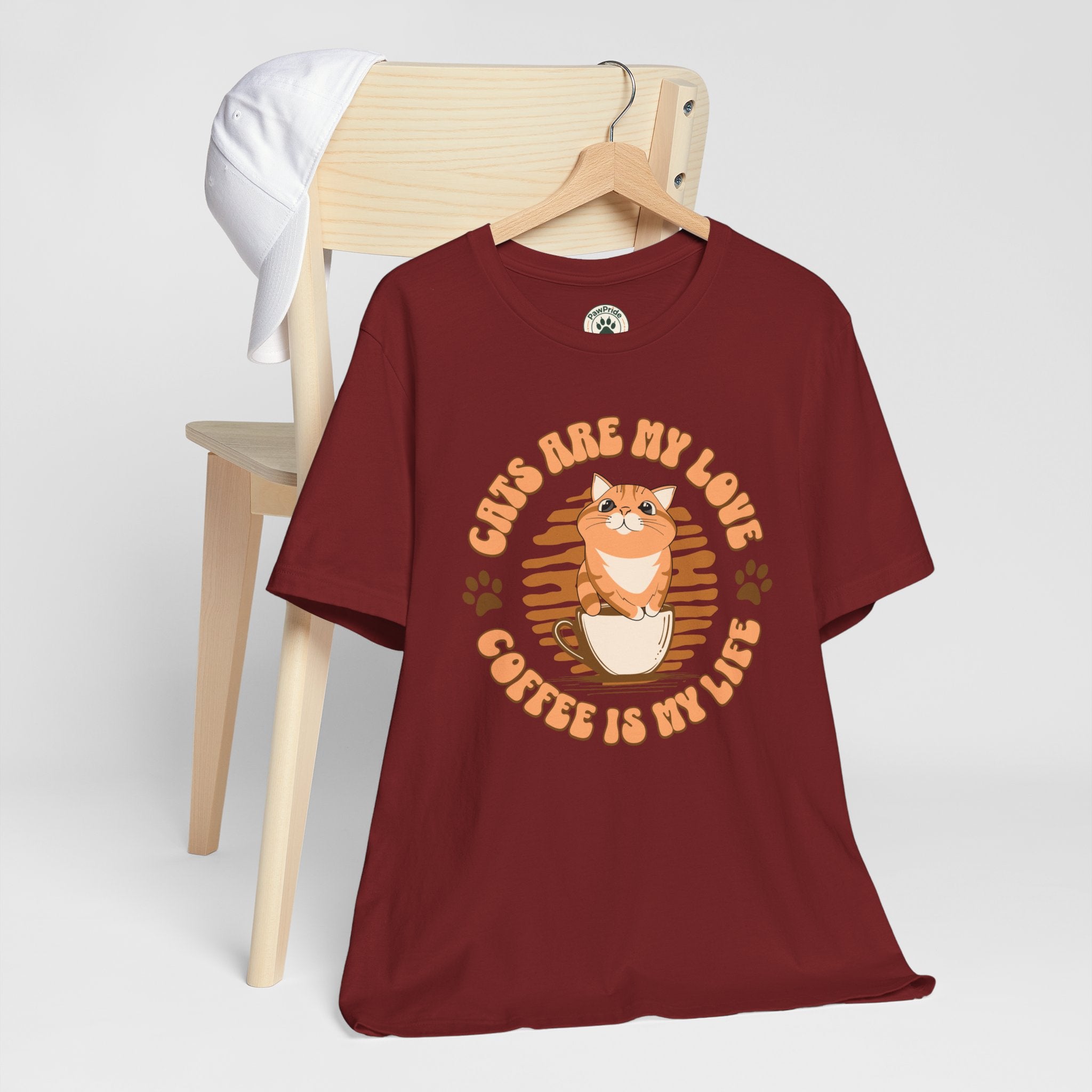Cat & Coffee Tee — "Cats Are My Love, Coffee Is My Life" Cute Graphic T‑Shirt