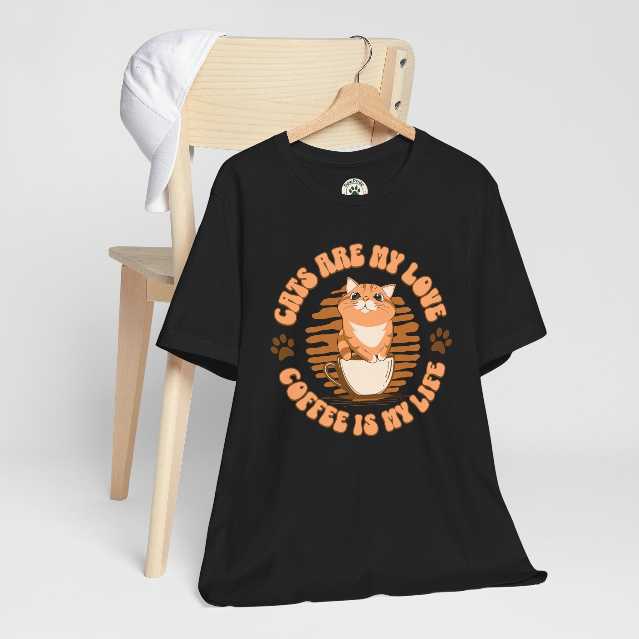 Cat & Coffee Tee — "Cats Are My Love, Coffee Is My Life" Cute Graphic T‑Shirt