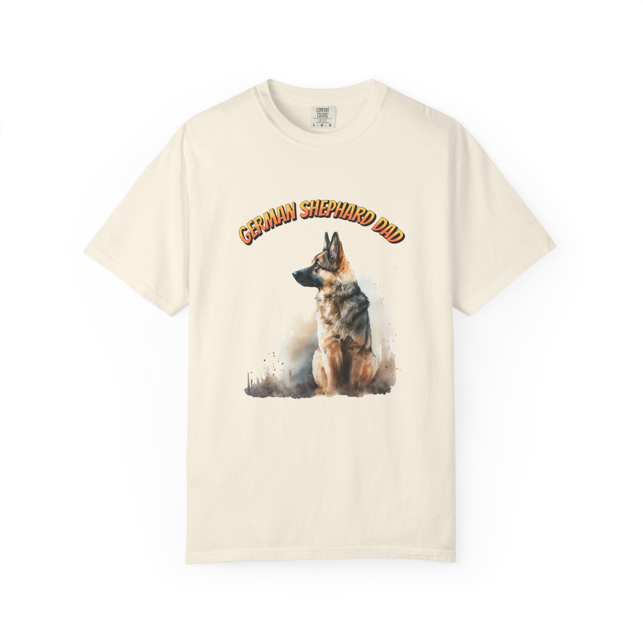German Shepherd Dad T-Shirt — Realistic Dog Portrait Tee for Pet Lovers