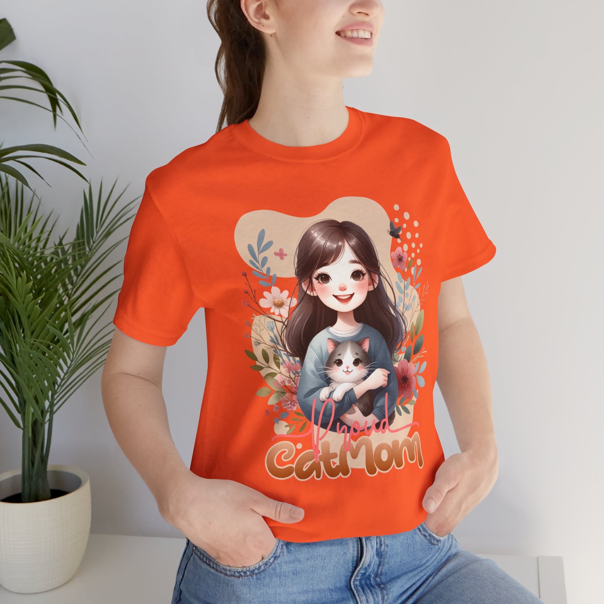 Cat Mom T-Shirt — Cute Floral Illustration Tee for Women Cat Lovers