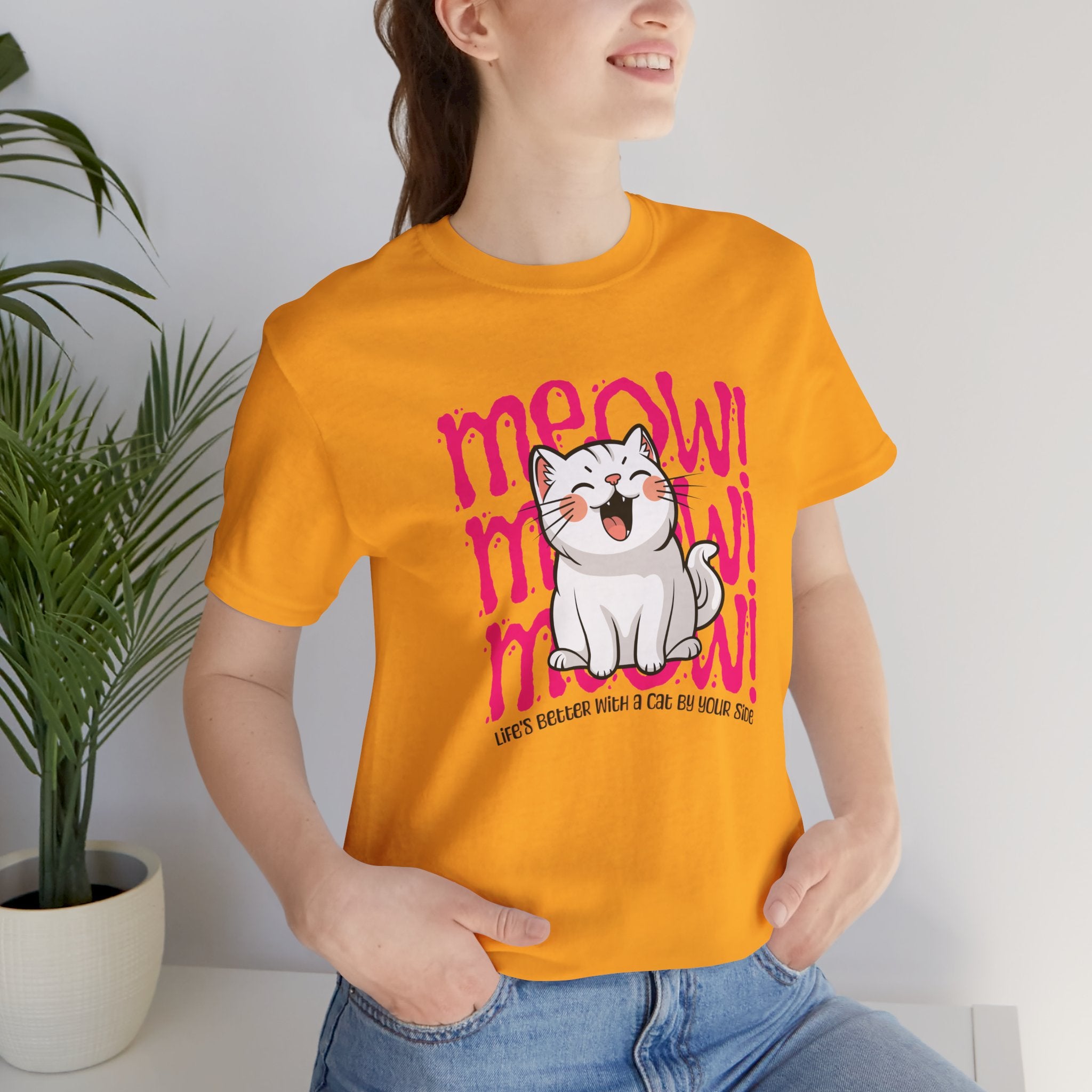 Meow Cat Graphic Tee — Cute Kawaii Cat "MEOW!" Shirt
