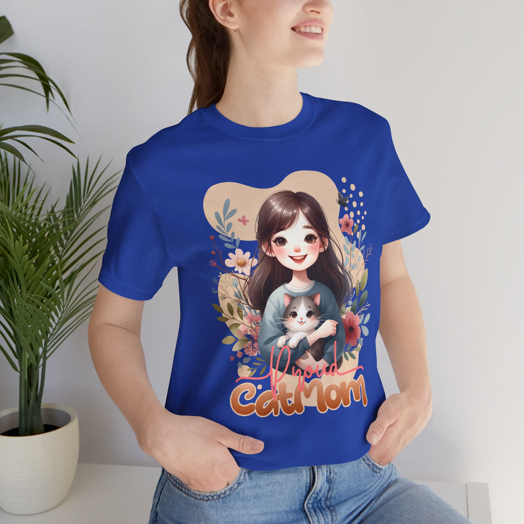 Cat Mom T-Shirt — Cute Floral Illustration Tee for Women Cat Lovers