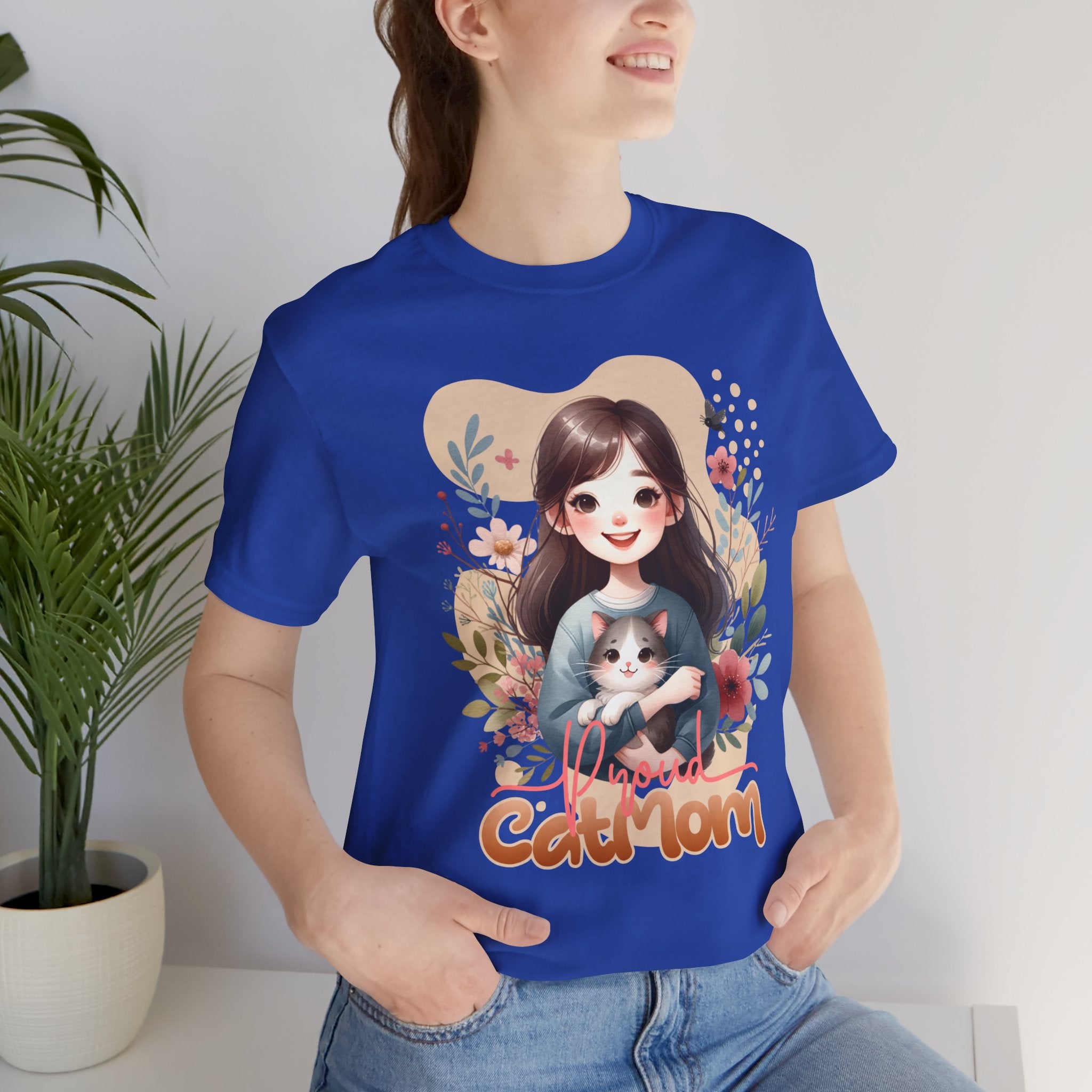 Cat Mom T-Shirt — Cute Floral Illustration Tee for Women Cat Lovers