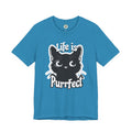 Life Is Purrfect Cat T-Shirt — Cute Black Kitten Graphic Tee for Cat Lovers