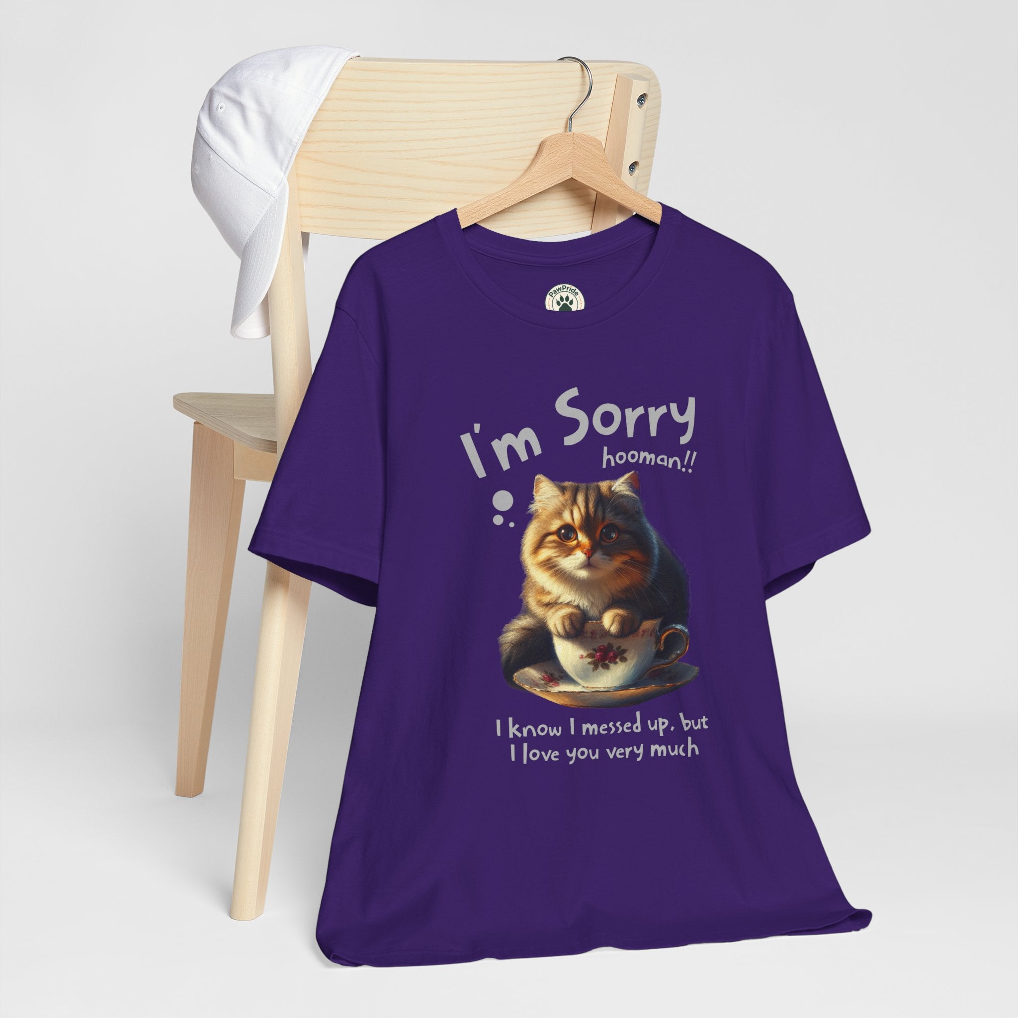 Sorry Kitten T‑Shirt – Cute Apology Cat Tee (‘I’m Sorry hooman!! I know I messed up, but I love you very much’)