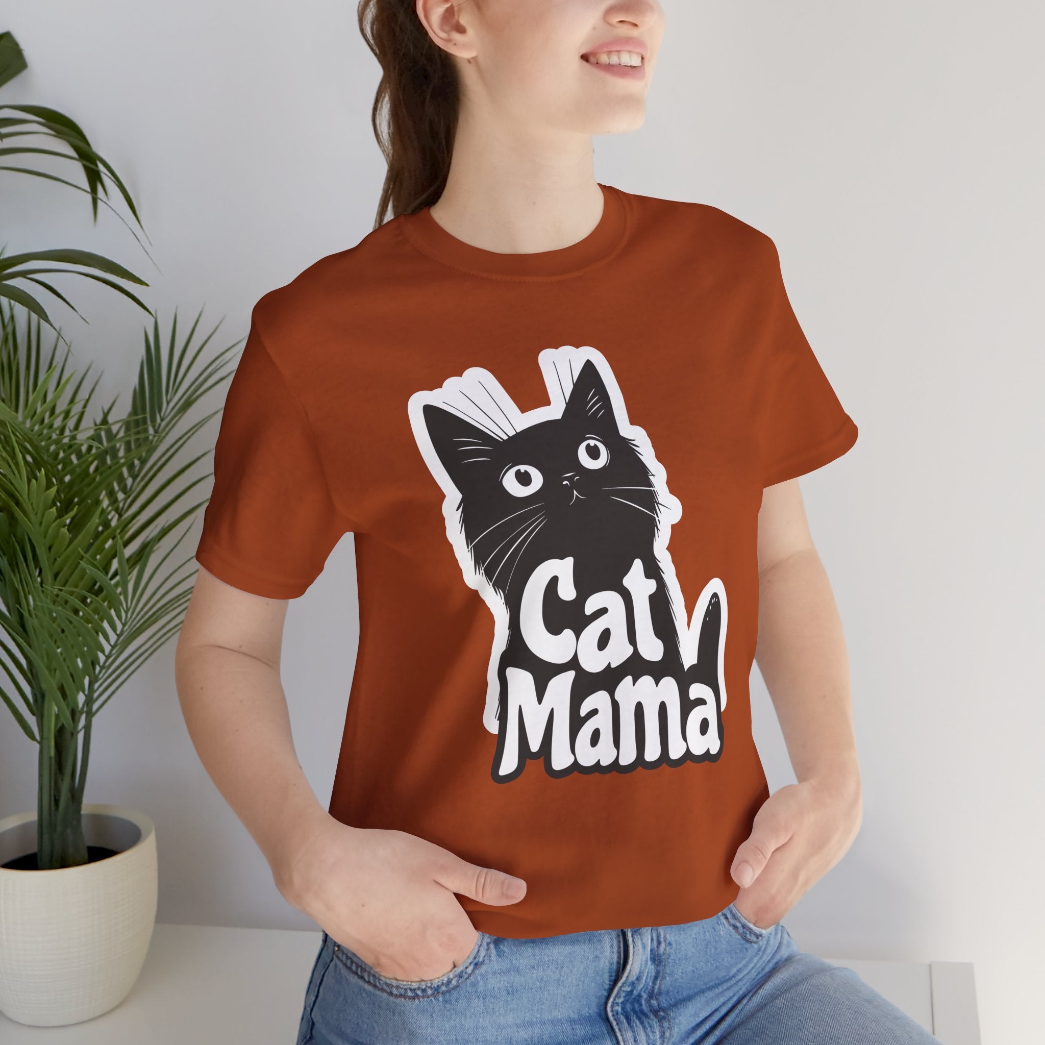Cat Mama T-Shirt – Cute Black Cat Graphic Tee for Cat Lovers