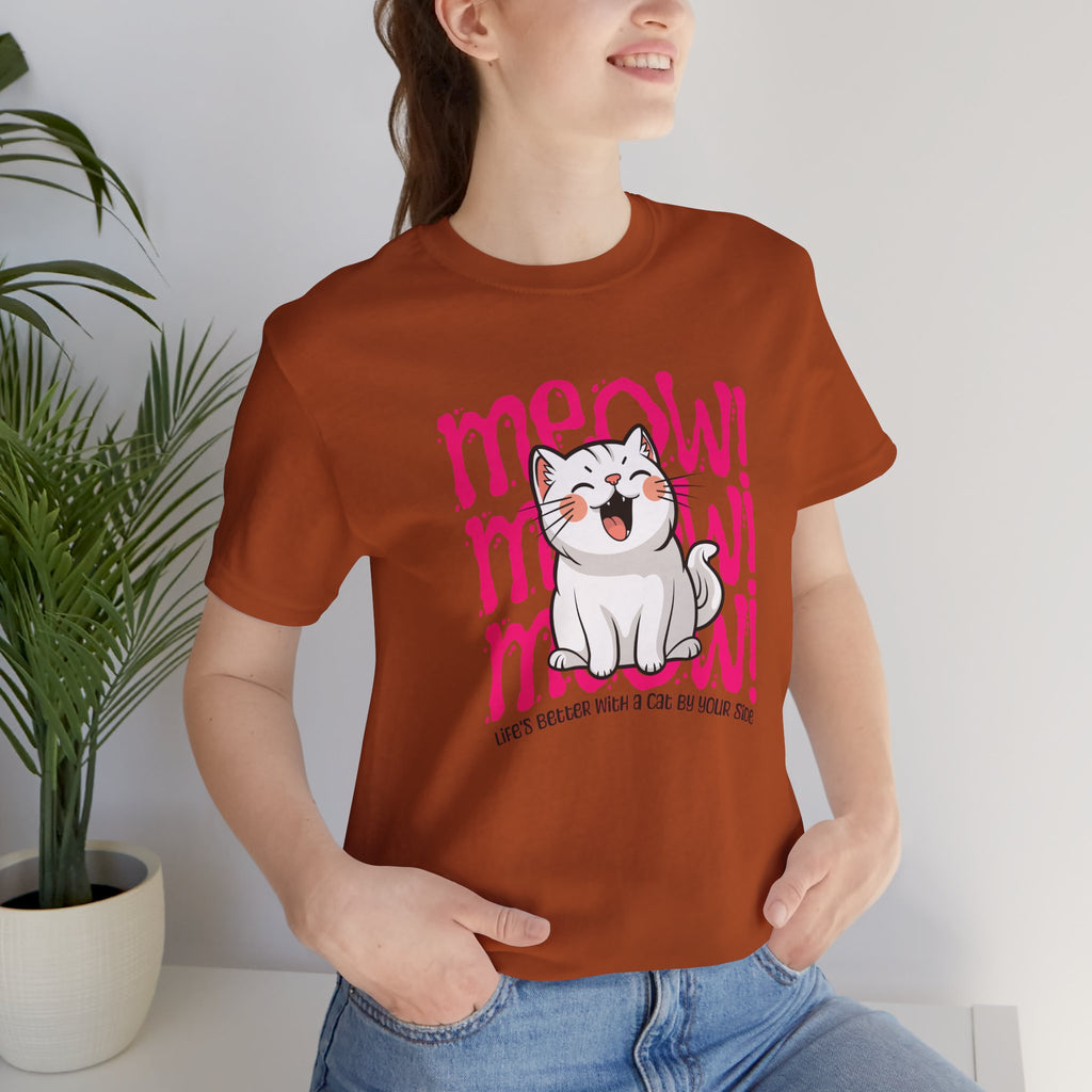 Meow Cat Graphic Tee — Cute Kawaii Cat "MEOW!" Shirt