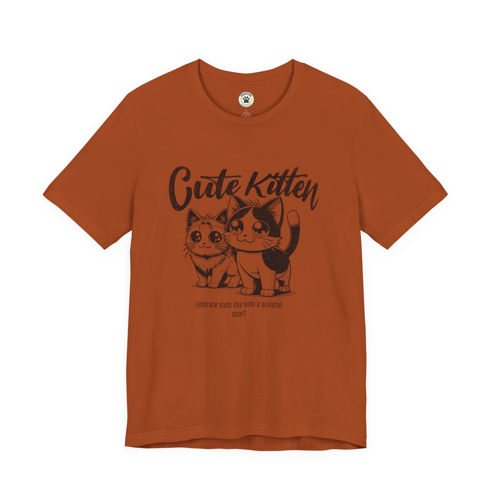Cute Kitten T-Shirt — Vintage Black & White Cat Graphic Tee