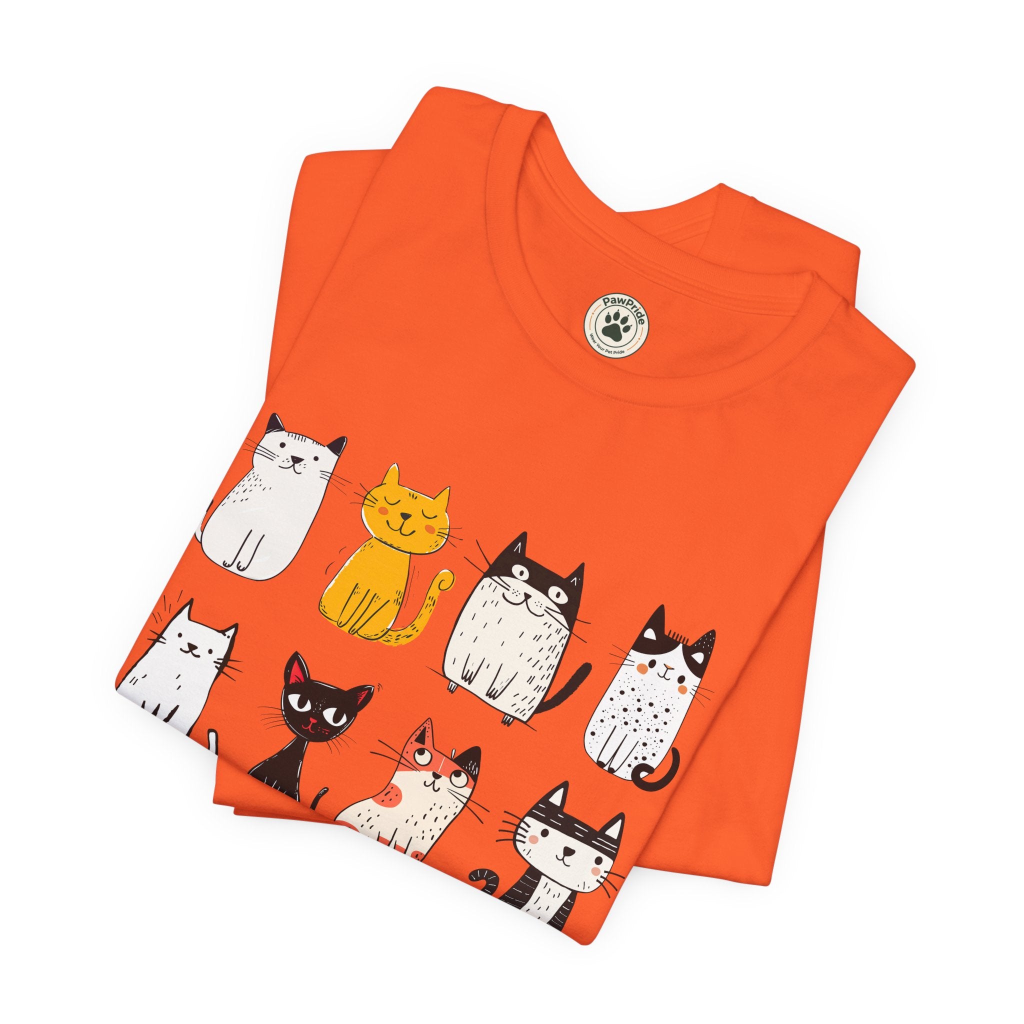 Purrfect Love Cat T-Shirt — Cute Cartoon Cats Tee for Cat Lovers