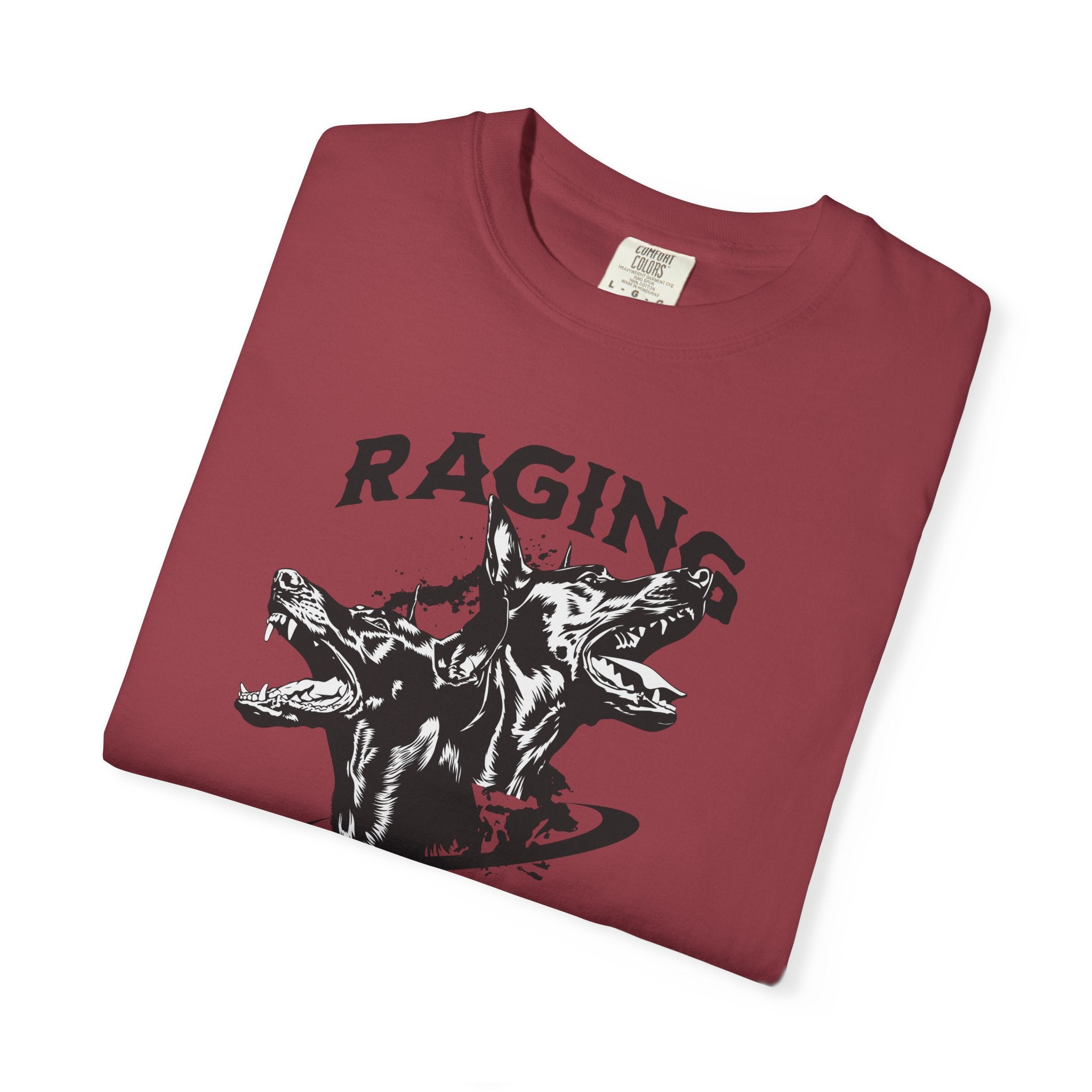 Raging Canine Chaos T-Shirt — Vintage Dog Skull Graphic Tee