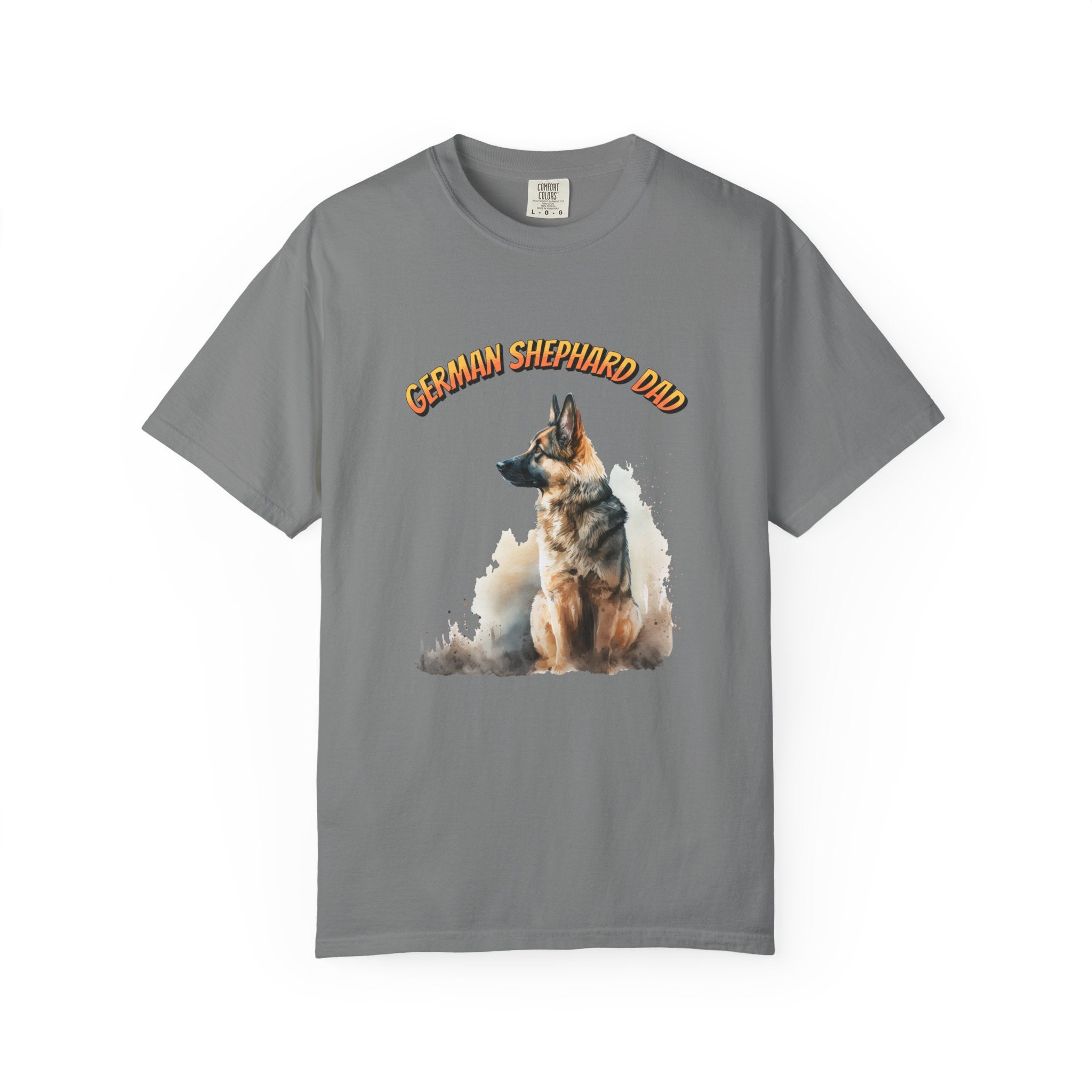 German Shepherd Dad T-Shirt — Realistic Dog Portrait Tee for Pet Lovers