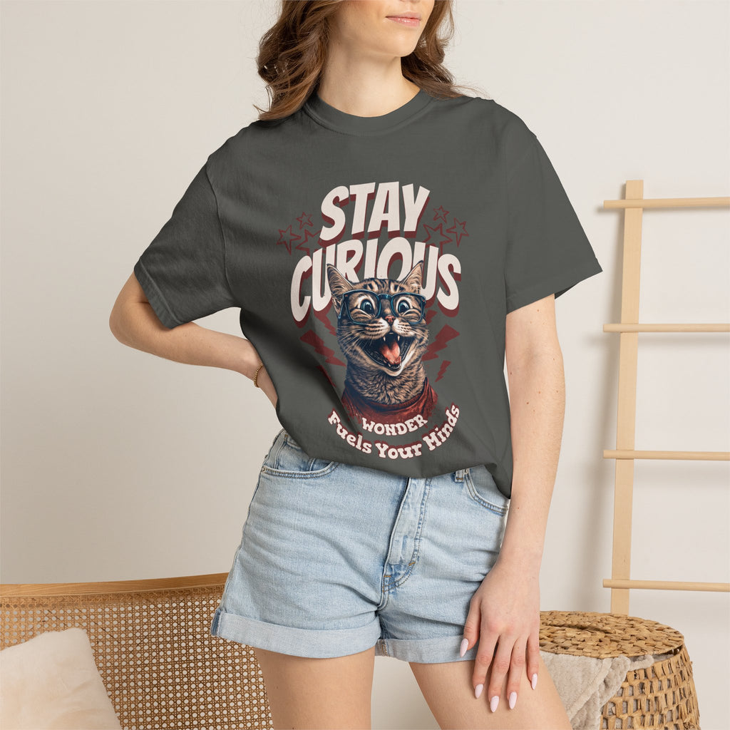 Stay Curious Cat T-Shirt — Vintage Retro Cat Graphic Tee