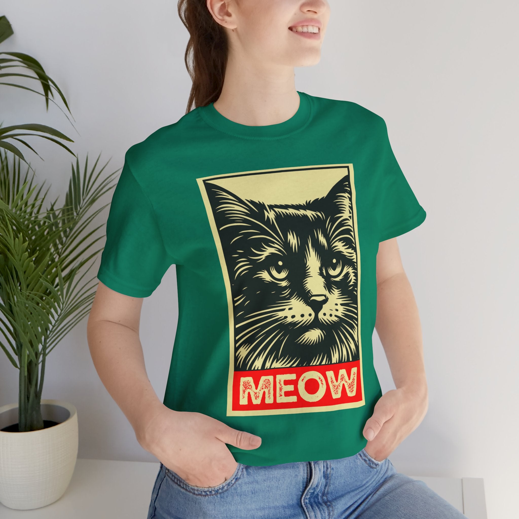 Meow Cat Portrait Tee — Graphic Cat Shirt