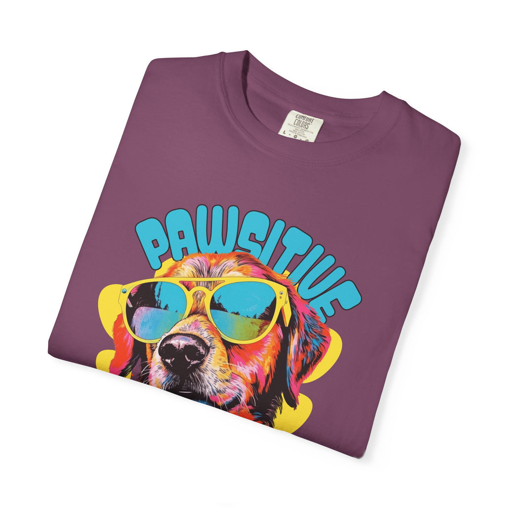 Pawsitive Dog Graphic T-Shirt — Retro Sunglasses Puppy Tee
