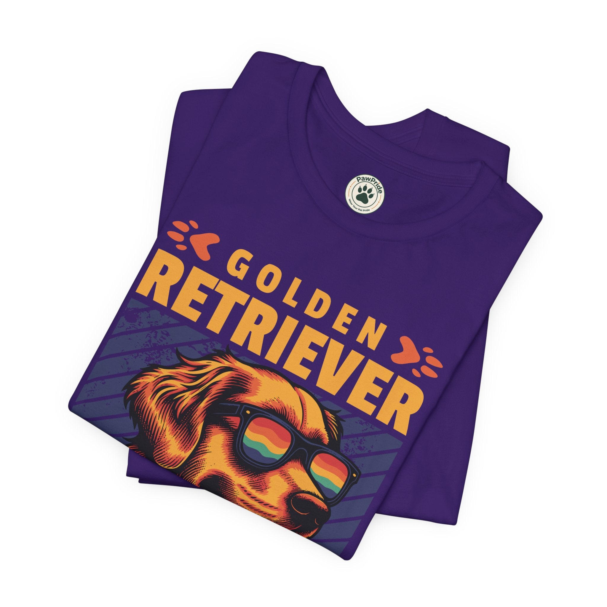 Golden Retriever T‑Shirt — 'Color My Life' Retro Dog Graphic Tee