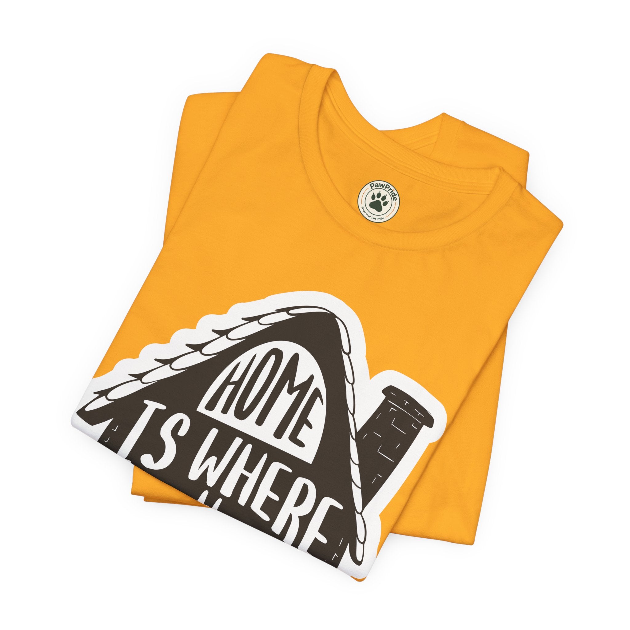 Cat Lover T-Shirt — "Home Is Where The Cat Is" Graphic Tee