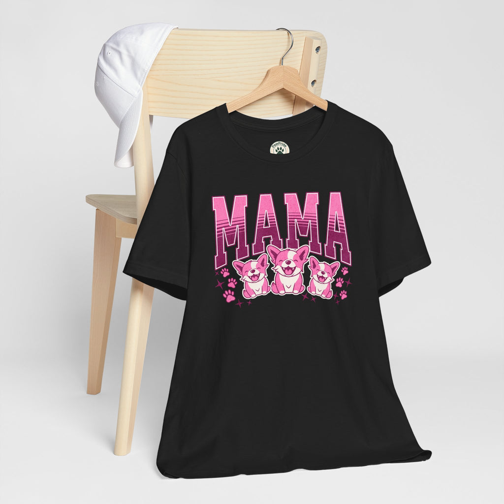 Mama Tee — Pink Corgi Mom Graphic T-Shirt
