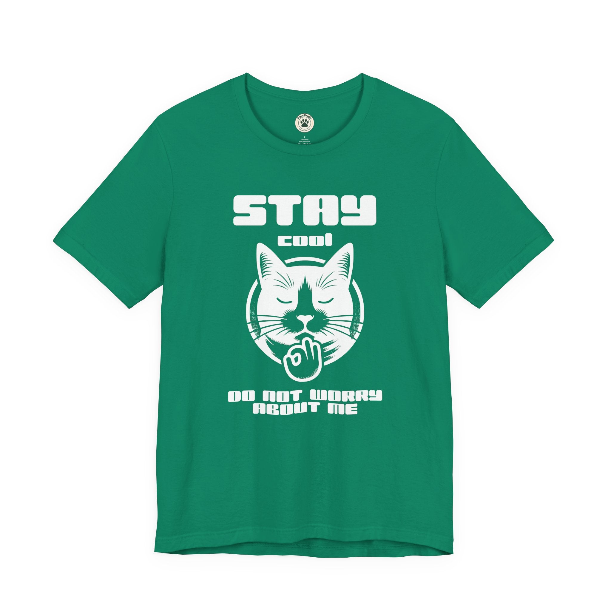 Stay Calm Cat T-Shirt — Cute Grumpy Cat Graphic Tee ("Stay Calm — Do Not Disturb" )
