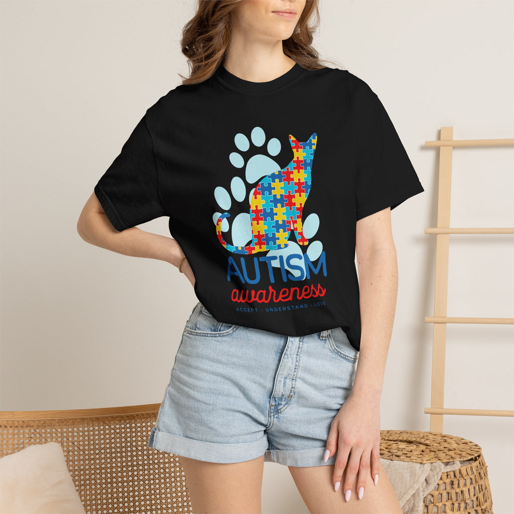 Autism Awareness Puzzle Cat T-Shirt — Support & Awareness Tee