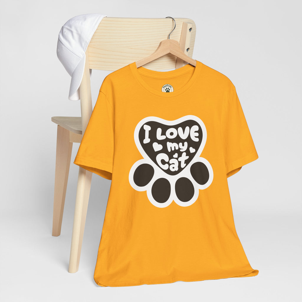 I Love My Cat Paw T-Shirt — Cute Cat Lover Tee