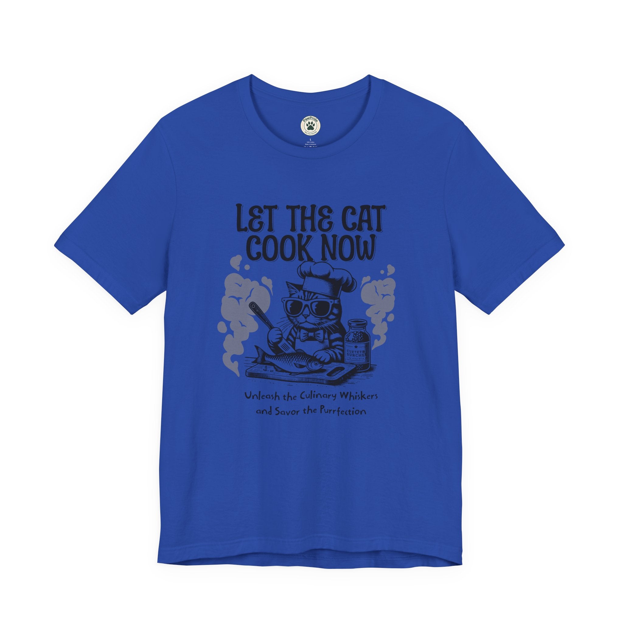 Let The Cat Cook Now T-Shirt — Funny Chef Cat Cooking Tee